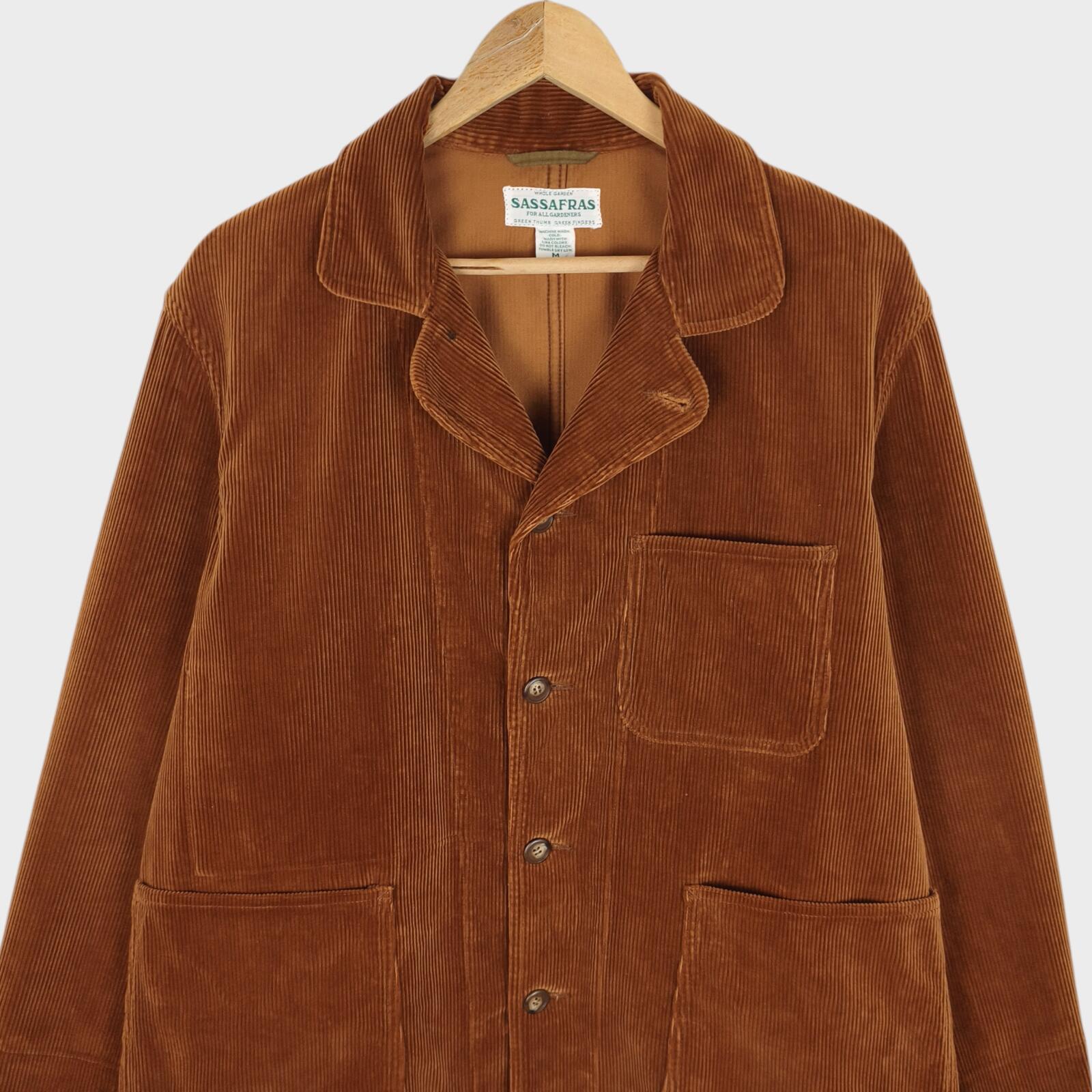 SASSAFRAS Men's Made in Japan Brown/Rust Heavyweight Corduroy Jacket
