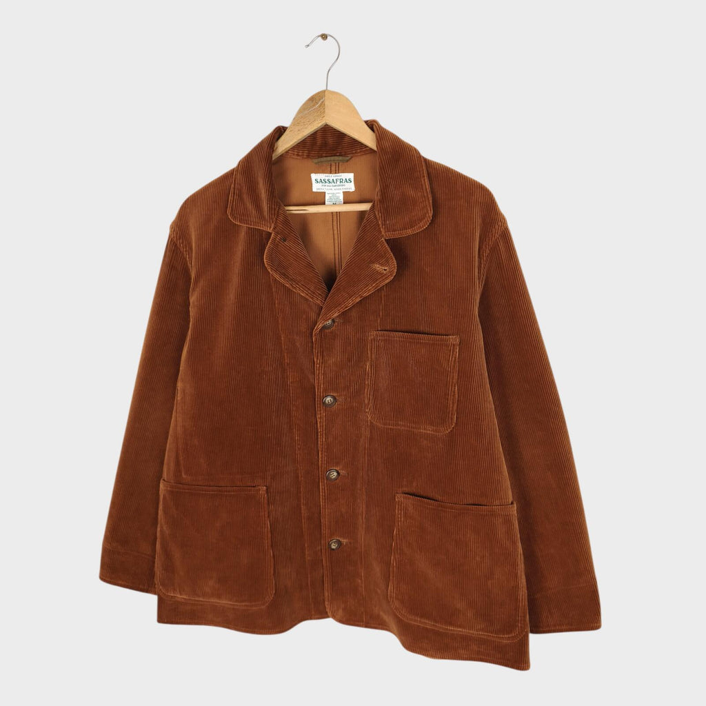 SASSAFRAS Men's Made in Japan Brown/Rust Heavyweight Corduroy Jacket