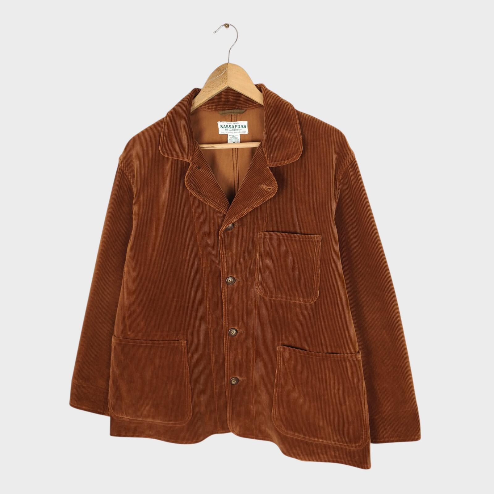 SASSAFRAS Men's Made in Japan Brown/Rust Heavyweight Corduroy Jacket