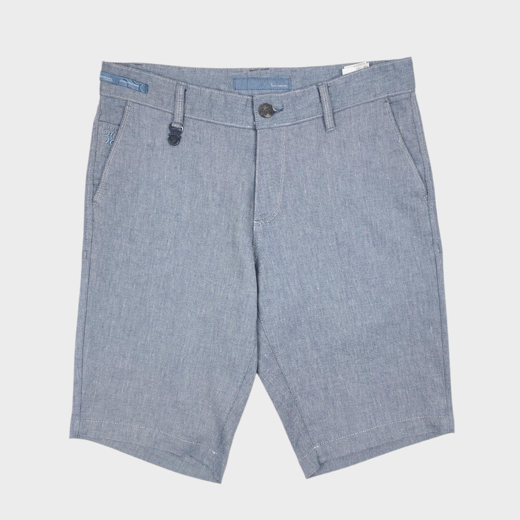 BILLIONAIRE Men's Made in Italy Light Blue Linen/Cotton Shorts