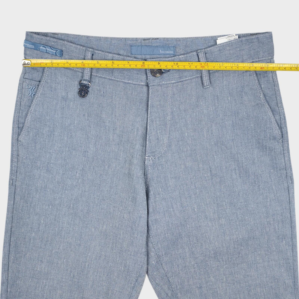 BILLIONAIRE Men's Made in Italy Light Blue Linen/Cotton Shorts