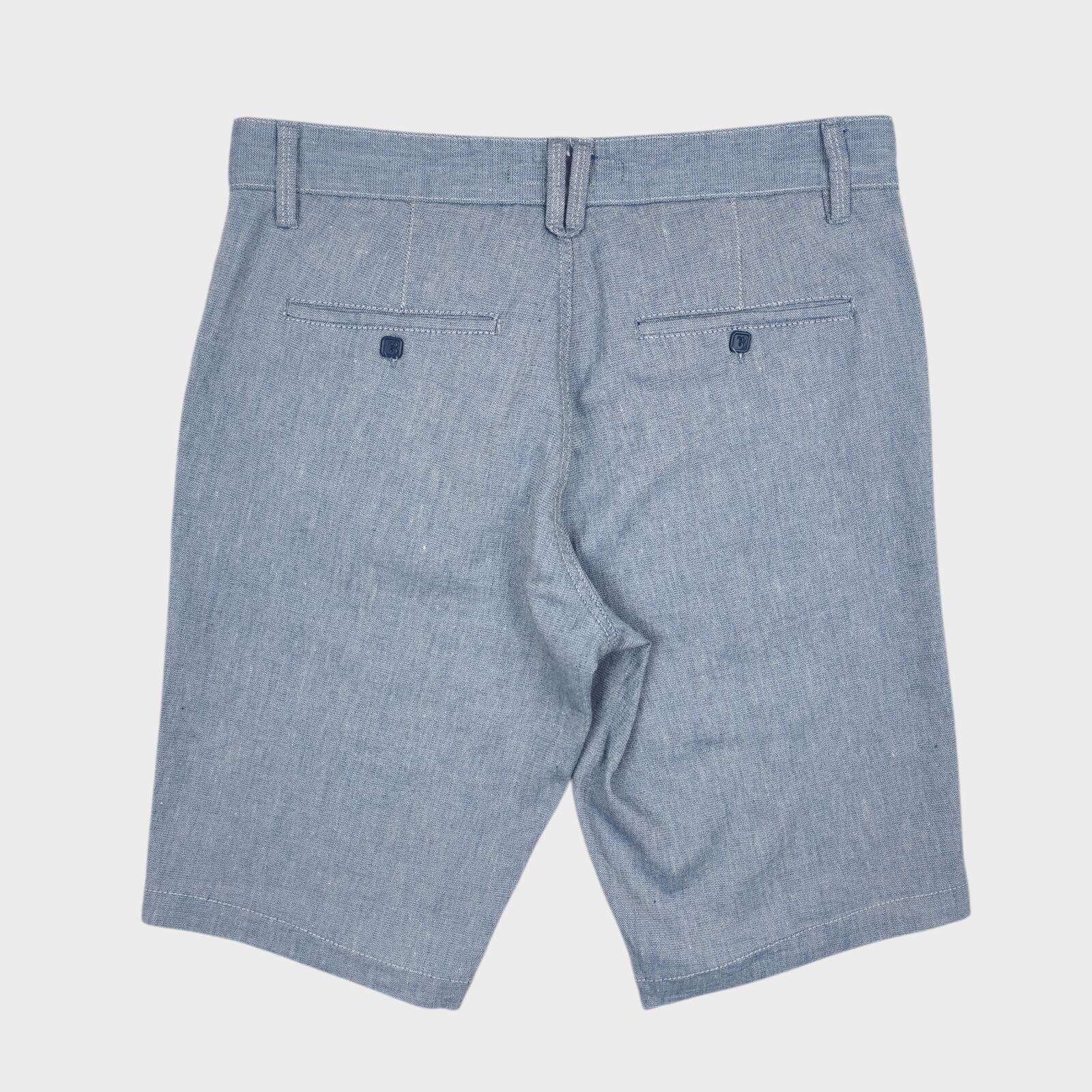 BILLIONAIRE Men's Made in Italy Light Blue Linen/Cotton Shorts