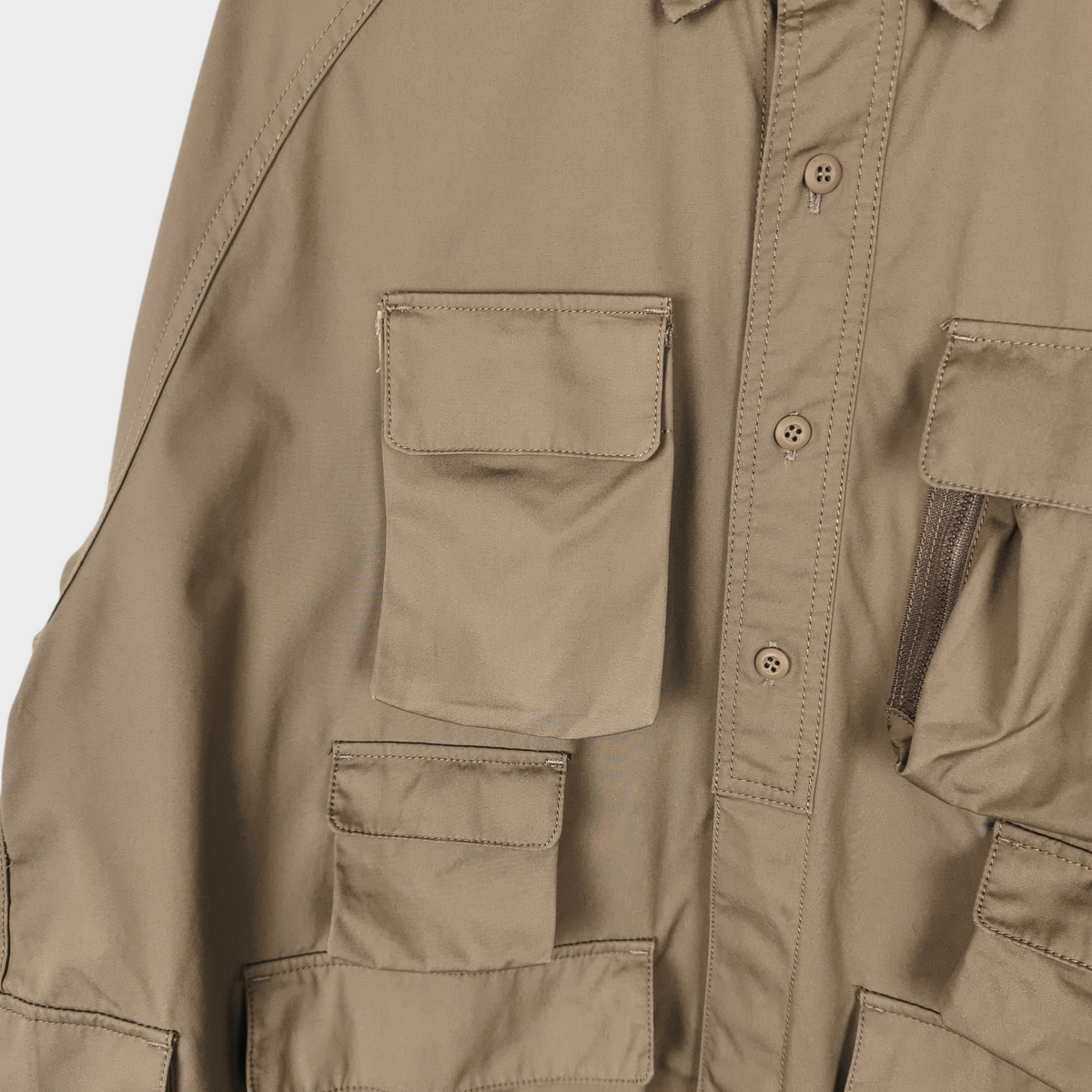 WAX ORIGINAL Japan Men's Coyote Taupe 100% Ventile Cotton Utility Jacket