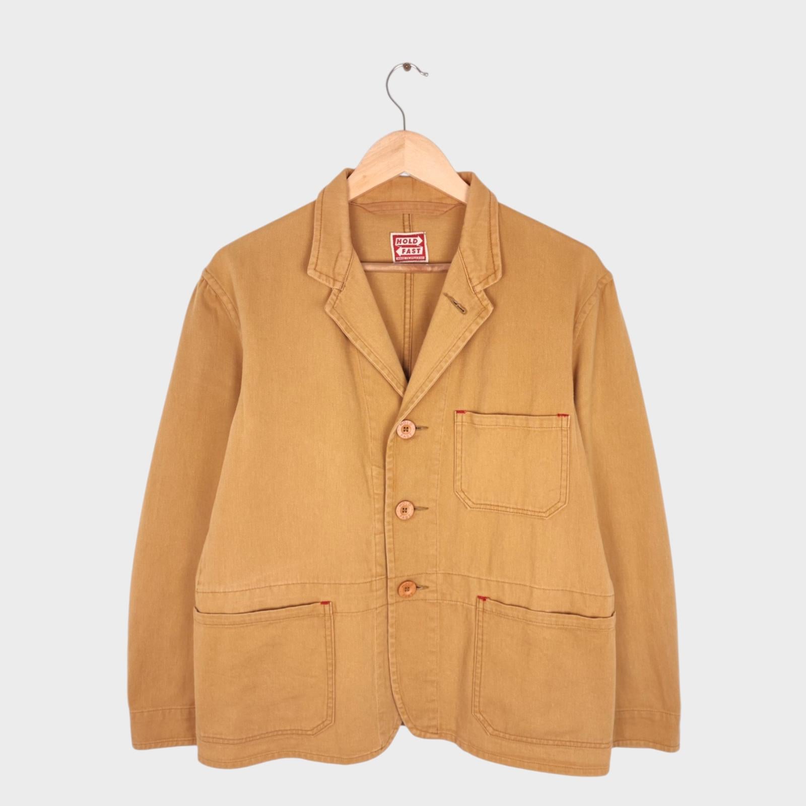 HOLD FAST by OLD TOWN Men's Made in England Tan/Camel Cotton Twill Chore Jacket