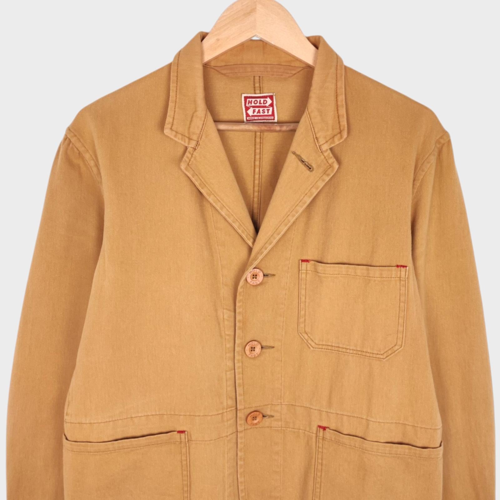 HOLD FAST by OLD TOWN Men's Made in England Tan/Camel Cotton Twill Chore Jacket