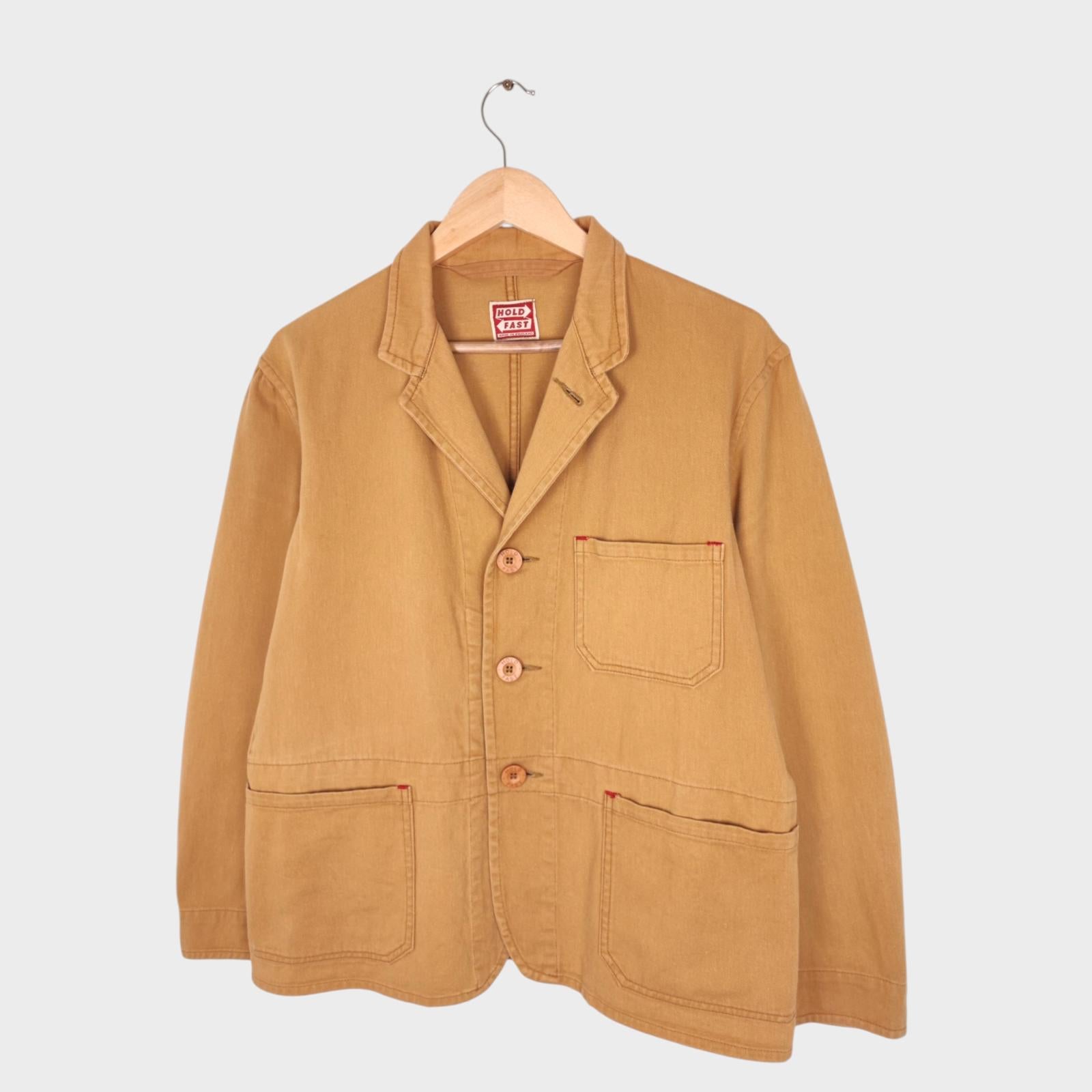 HOLD FAST by OLD TOWN Men's Made in England Tan/Camel Cotton Twill Chore Jacket