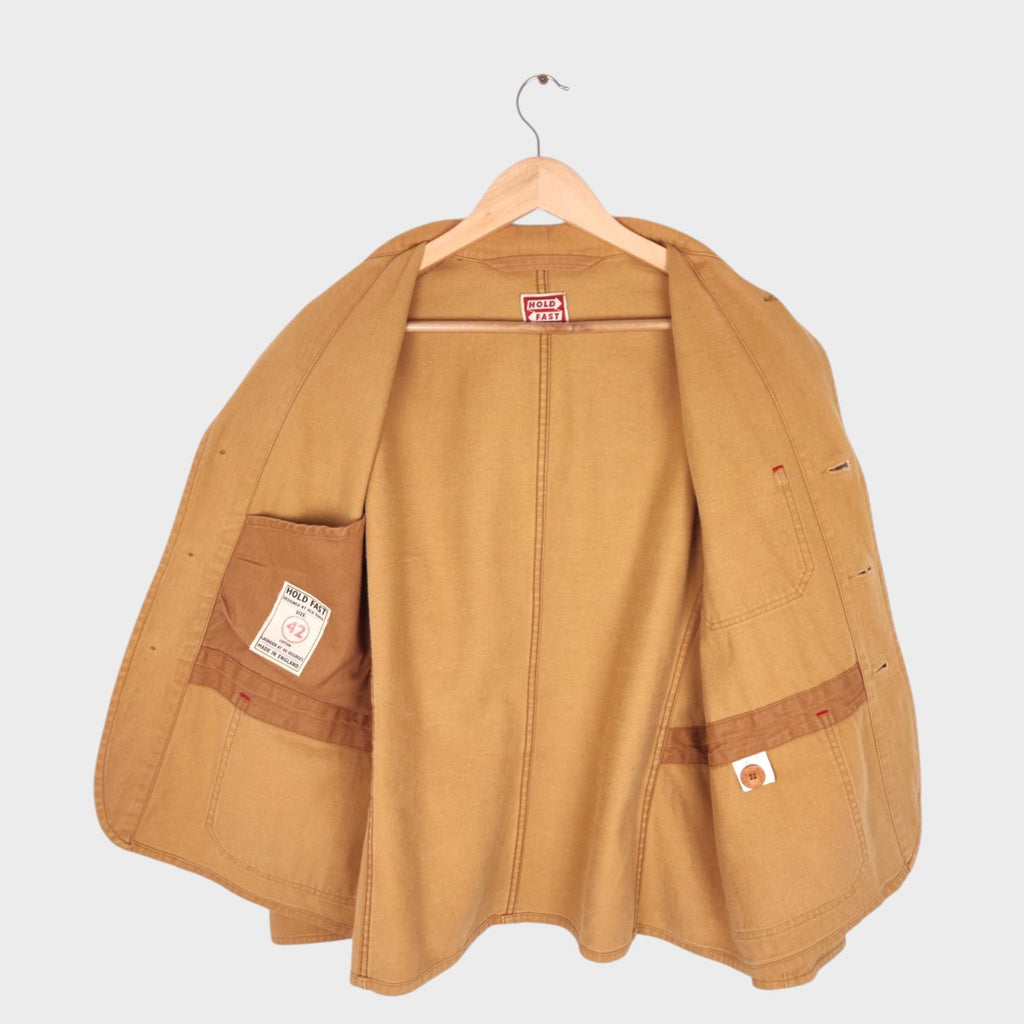 HOLD FAST by OLD TOWN Men's Made in England Tan/Camel Cotton Twill Chore Jacket