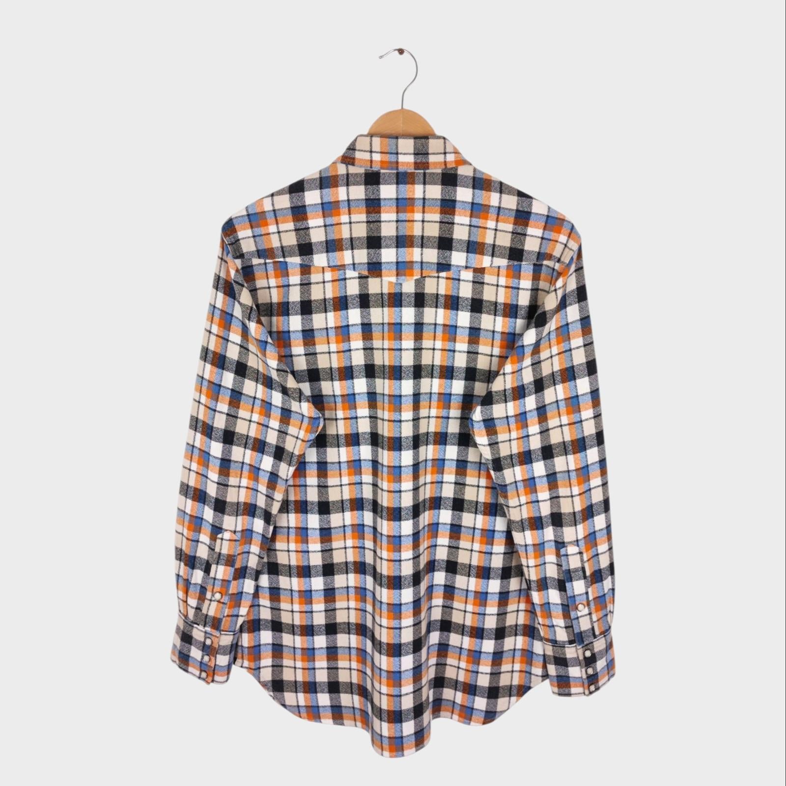 SUGAR CANE Men's Checked Flannel Western Shirt