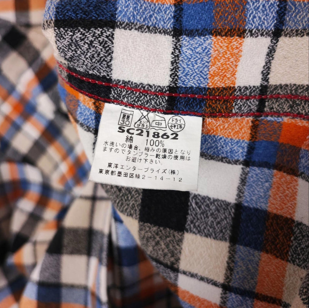 SUGAR CANE Men's Checked Flannel Western Shirt