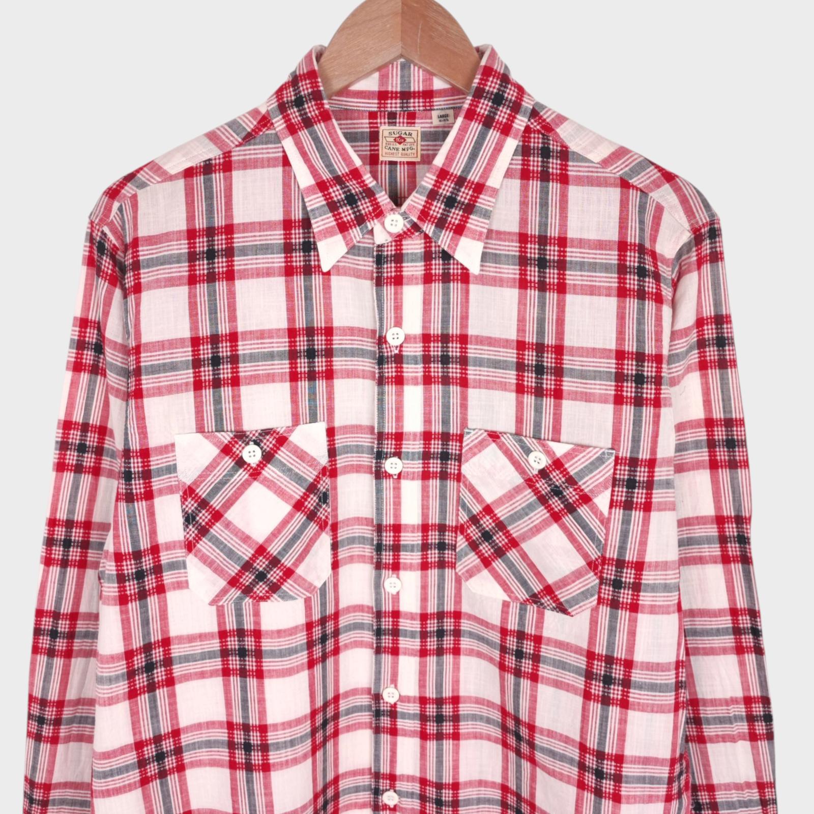 SUGAR CANE Men's Made in Japan Lightweight Checked Work Shirt