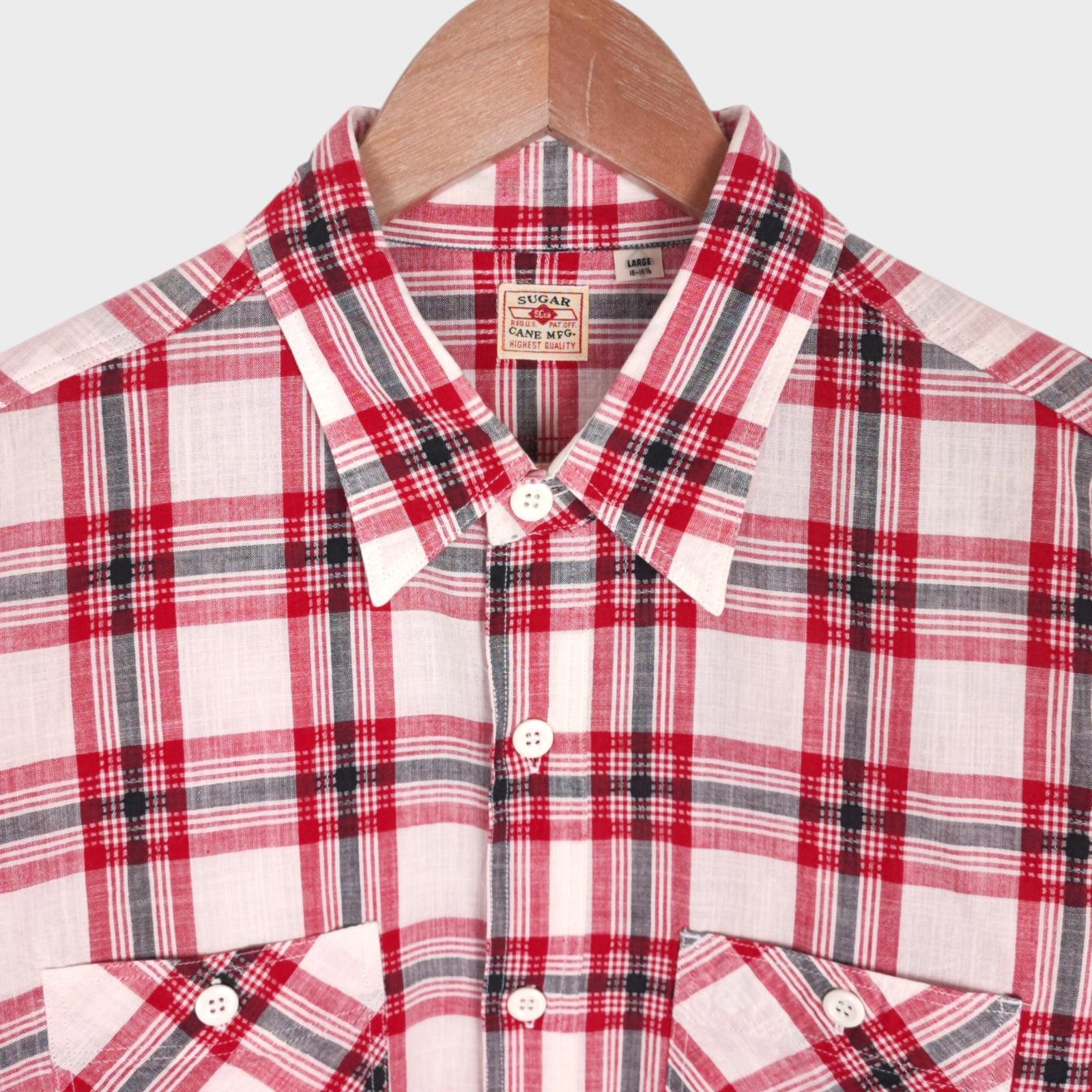 SUGAR CANE Men's Made in Japan Lightweight Checked Work Shirt