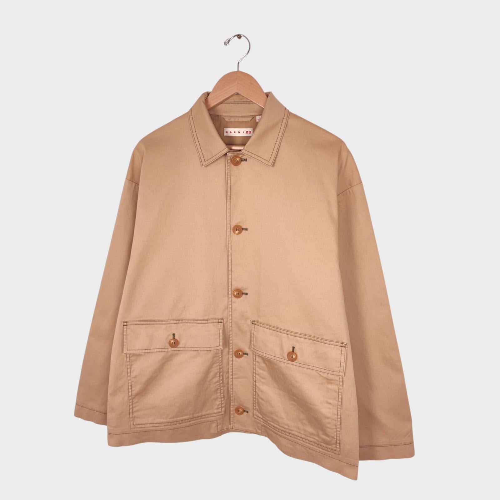 MARNI x UNIQLO Men's Beige Cotton Twill Chore Jacket