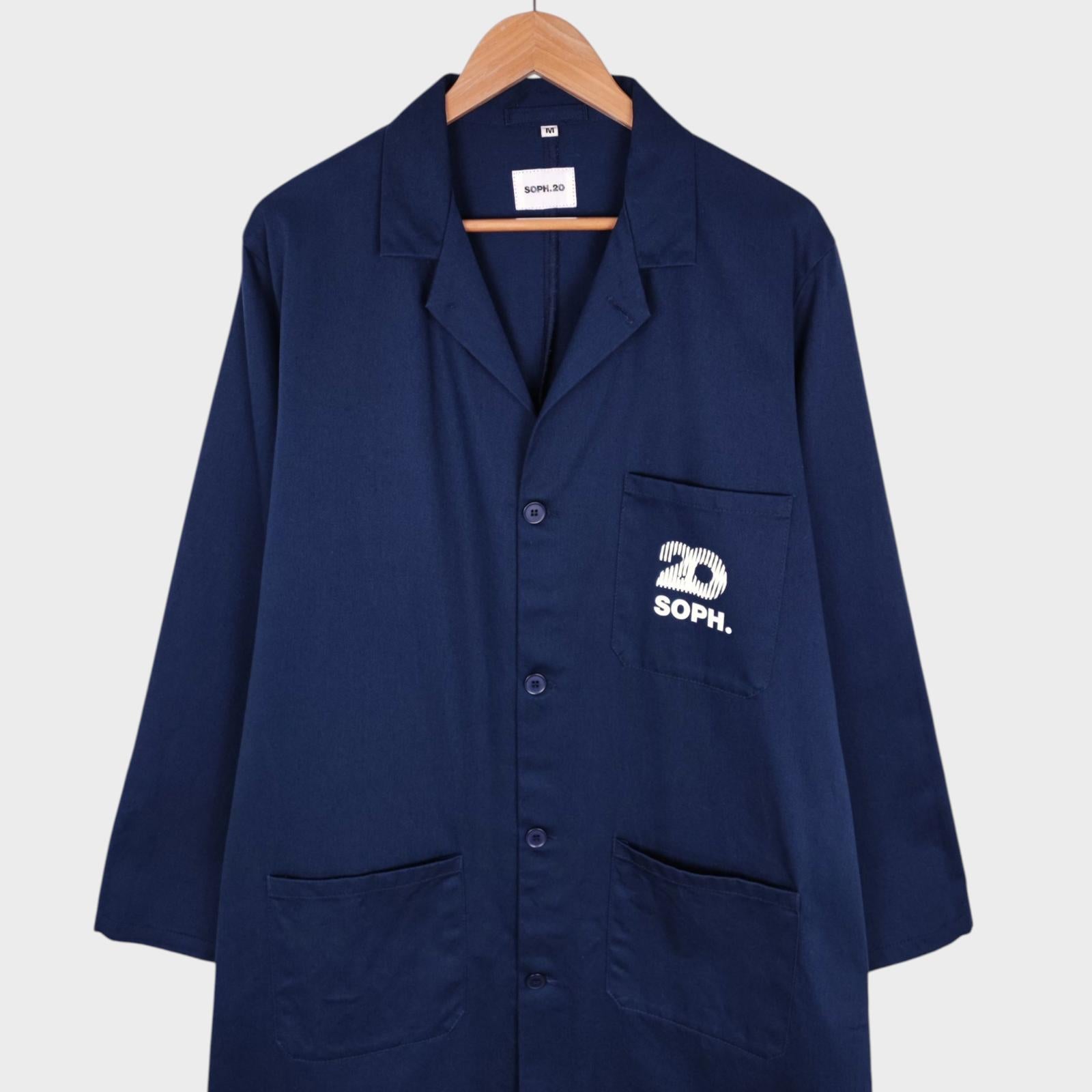 HOLD FAST x SOPHNET Men's Made in England Dark Blue Overall Chore Shop Jacket