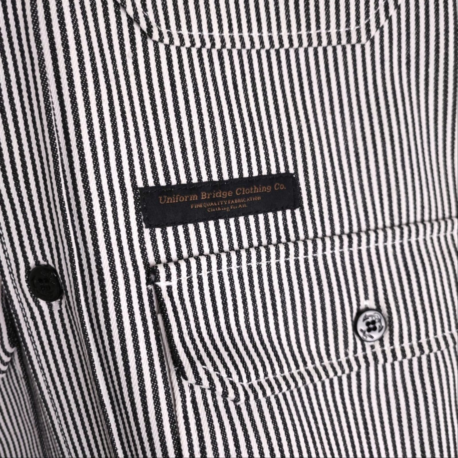 UNIFORM BRIDGE Men's Hickory Stripe Chore Overshirt Jacket