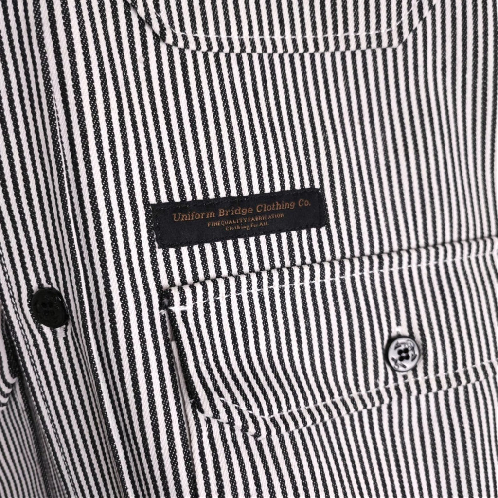UNIFORM BRIDGE Men's Hickory Stripe Chore Overshirt Jacket
