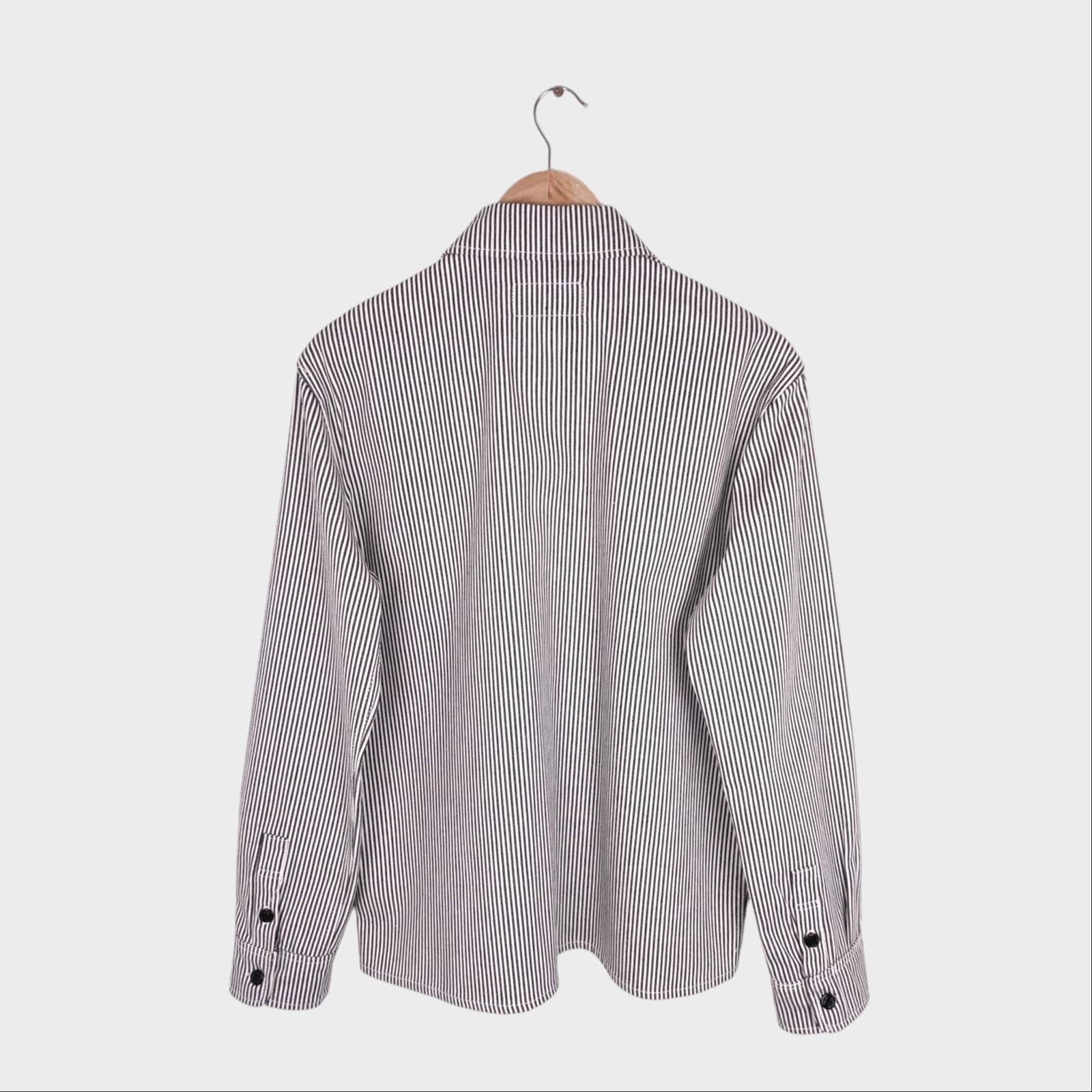 UNIFORM BRIDGE Men's Hickory Stripe Chore Overshirt Jacket