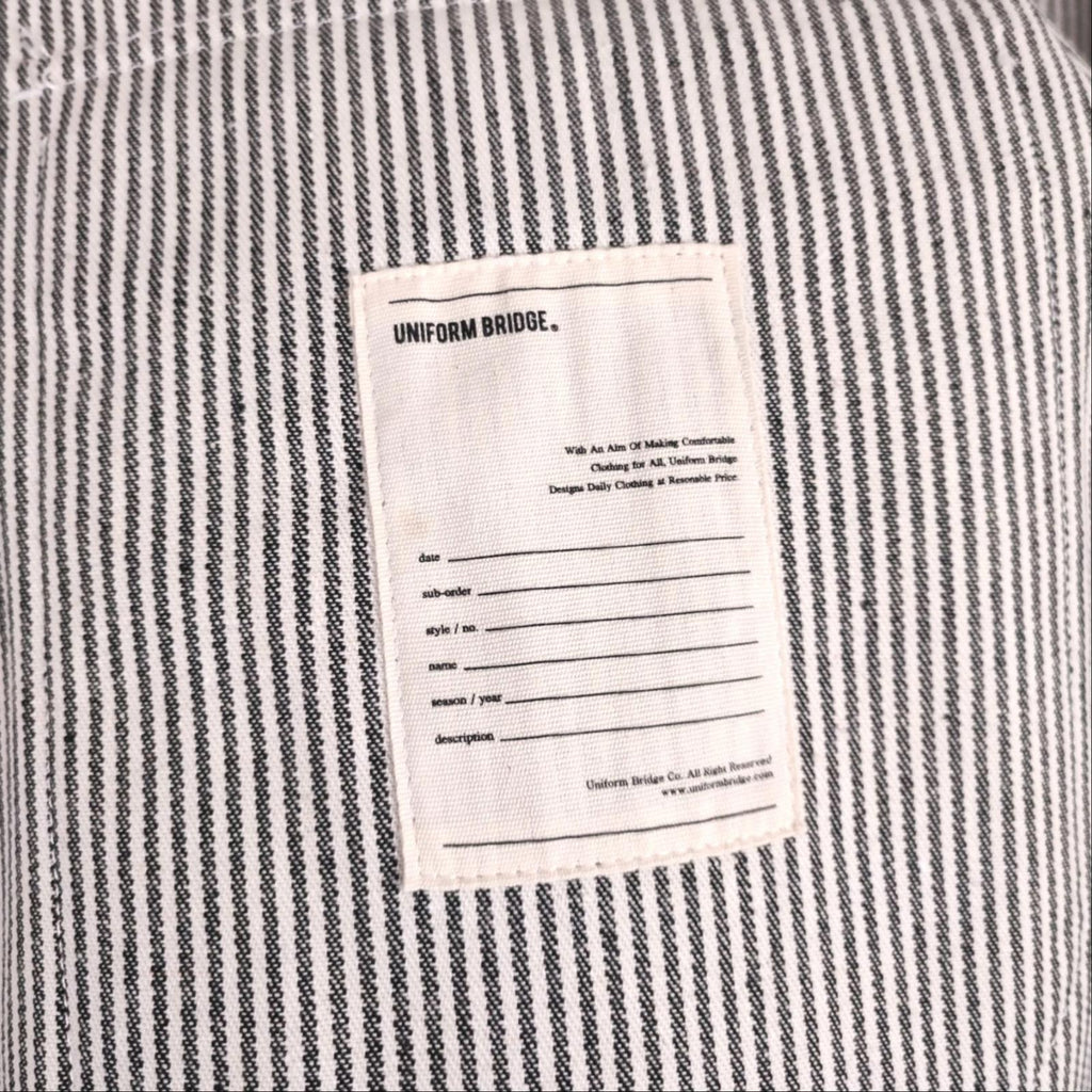 UNIFORM BRIDGE Men's Hickory Stripe Chore Overshirt Jacket