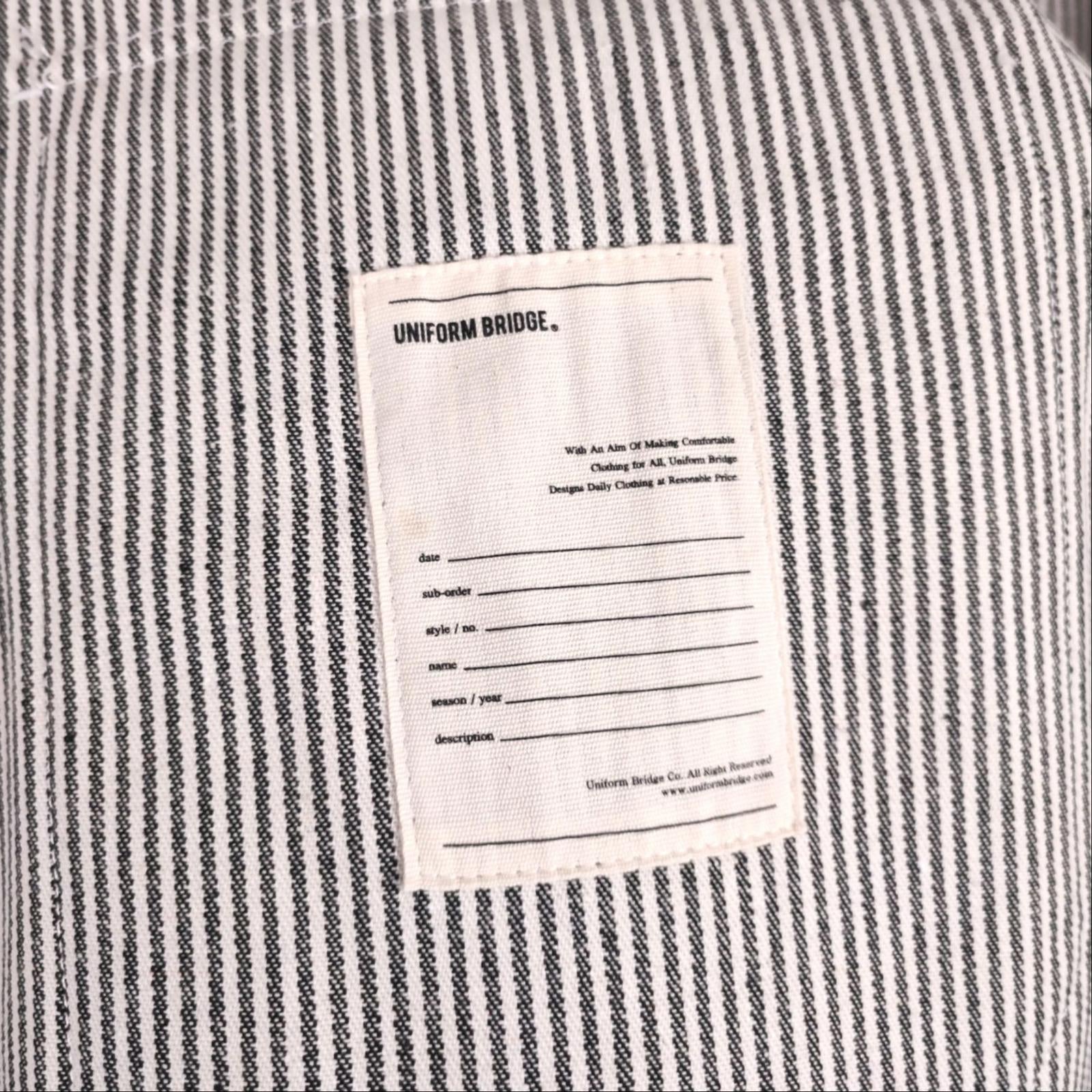 UNIFORM BRIDGE Men's Hickory Stripe Chore Overshirt Jacket