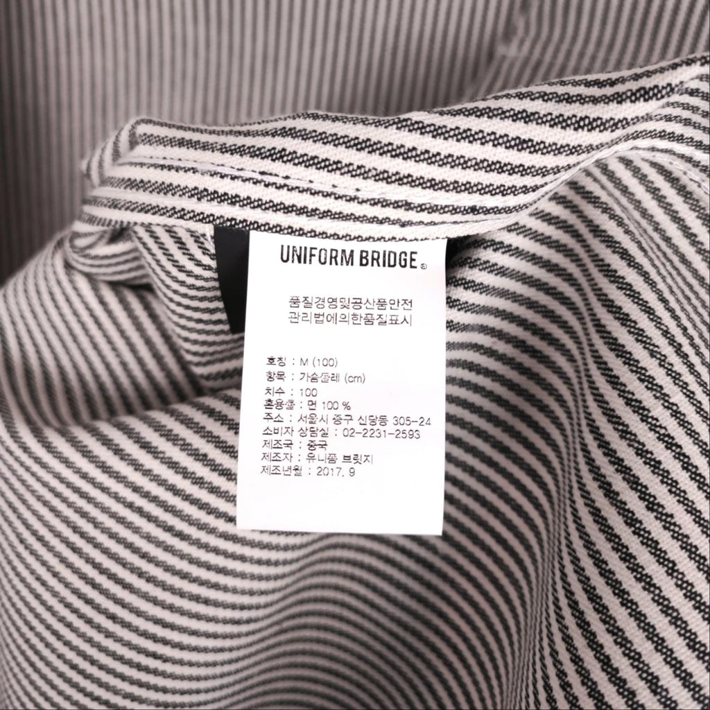 UNIFORM BRIDGE Men's Hickory Stripe Chore Overshirt Jacket