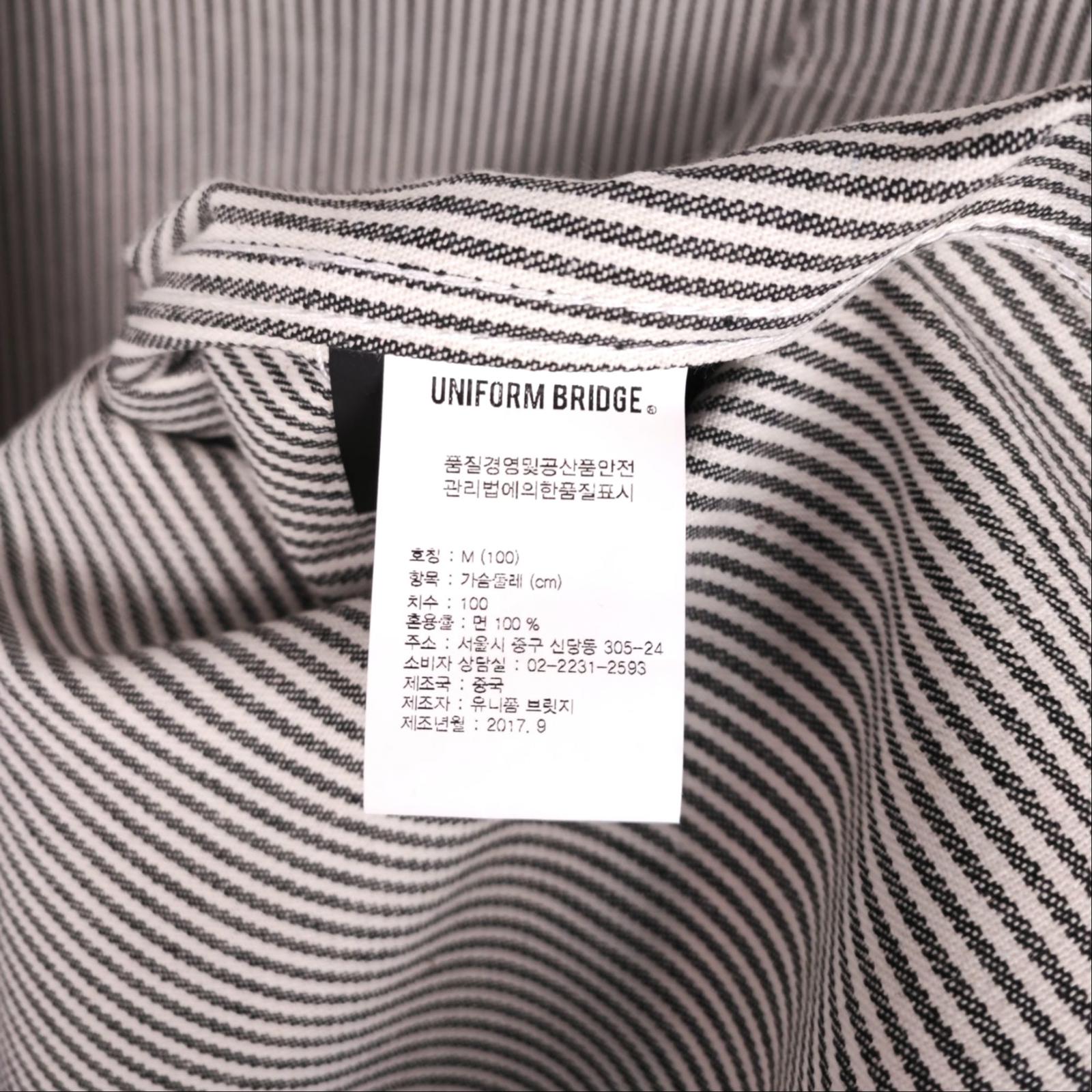 UNIFORM BRIDGE Men's Hickory Stripe Chore Overshirt Jacket