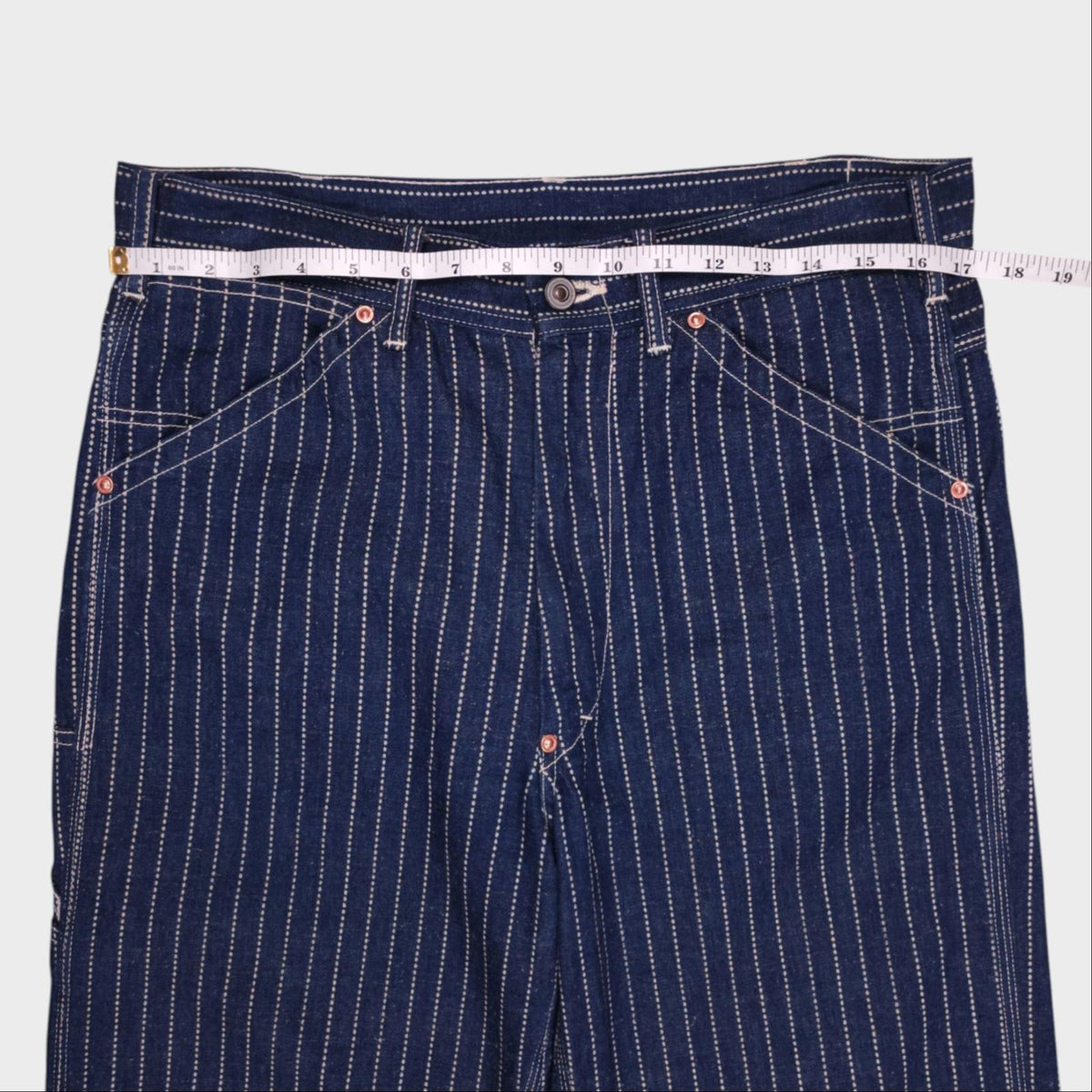 TOYS MCCOY Men's Blue Made in Japan Wabash Railroad Carpenter Trousers