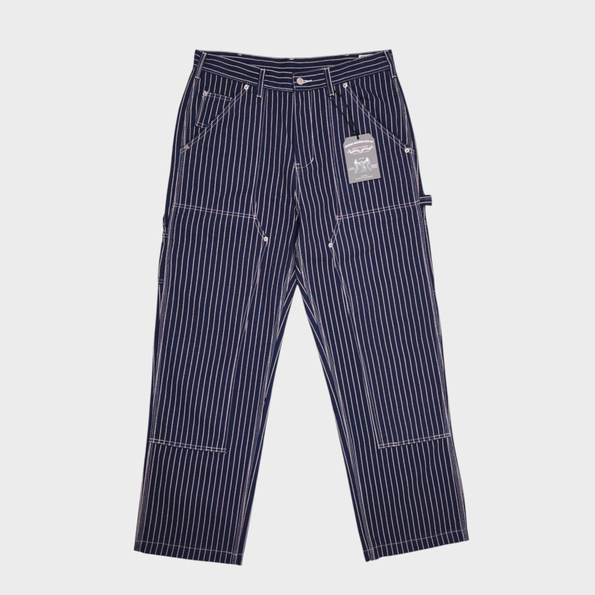 OKONKWO MFG Men's Dark Blue Heavyweight Cotton Wabash Carpenter Trousers