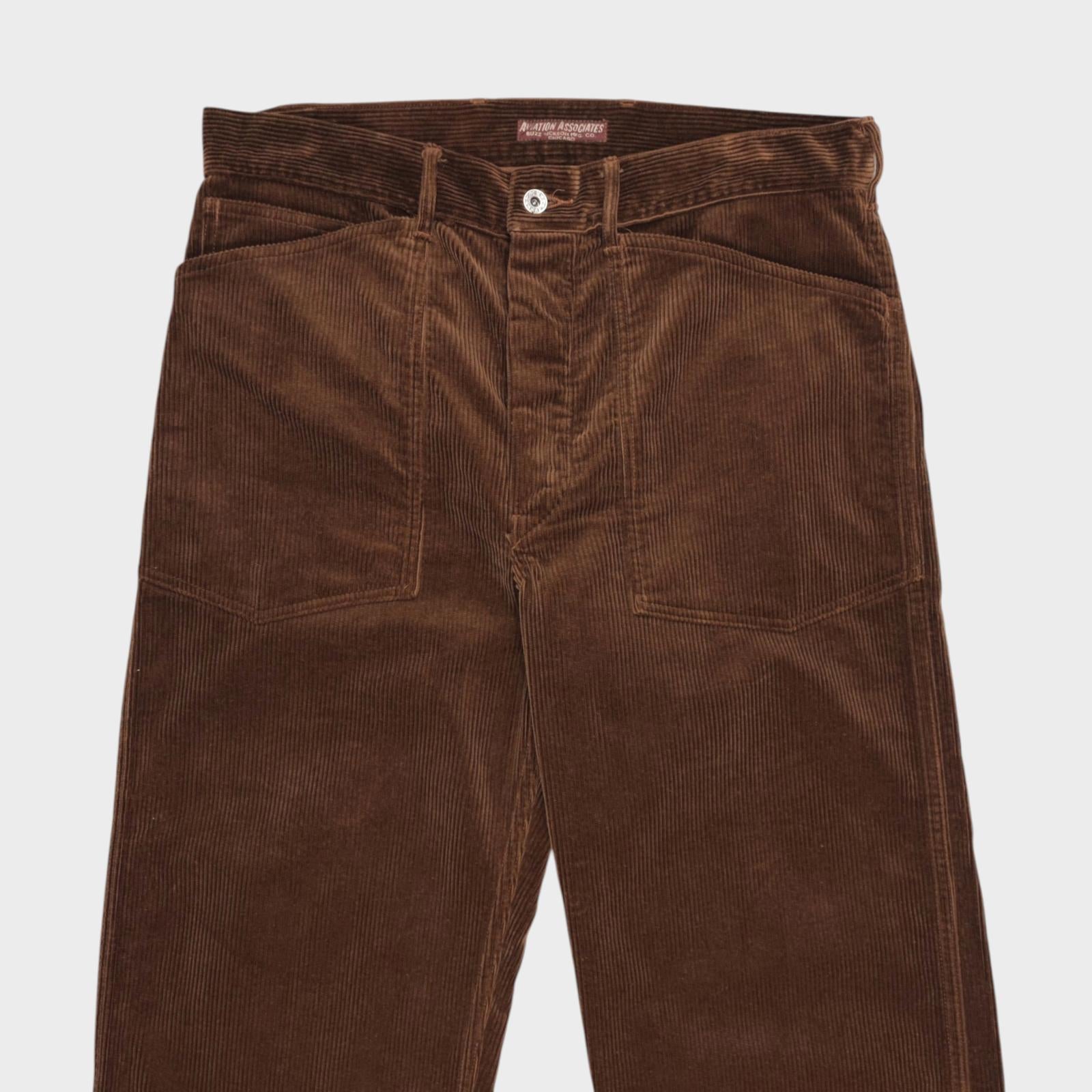 BUZZ RICKSON Men's Made in Japan Brown U.S. Army Working Corduroy Trousers