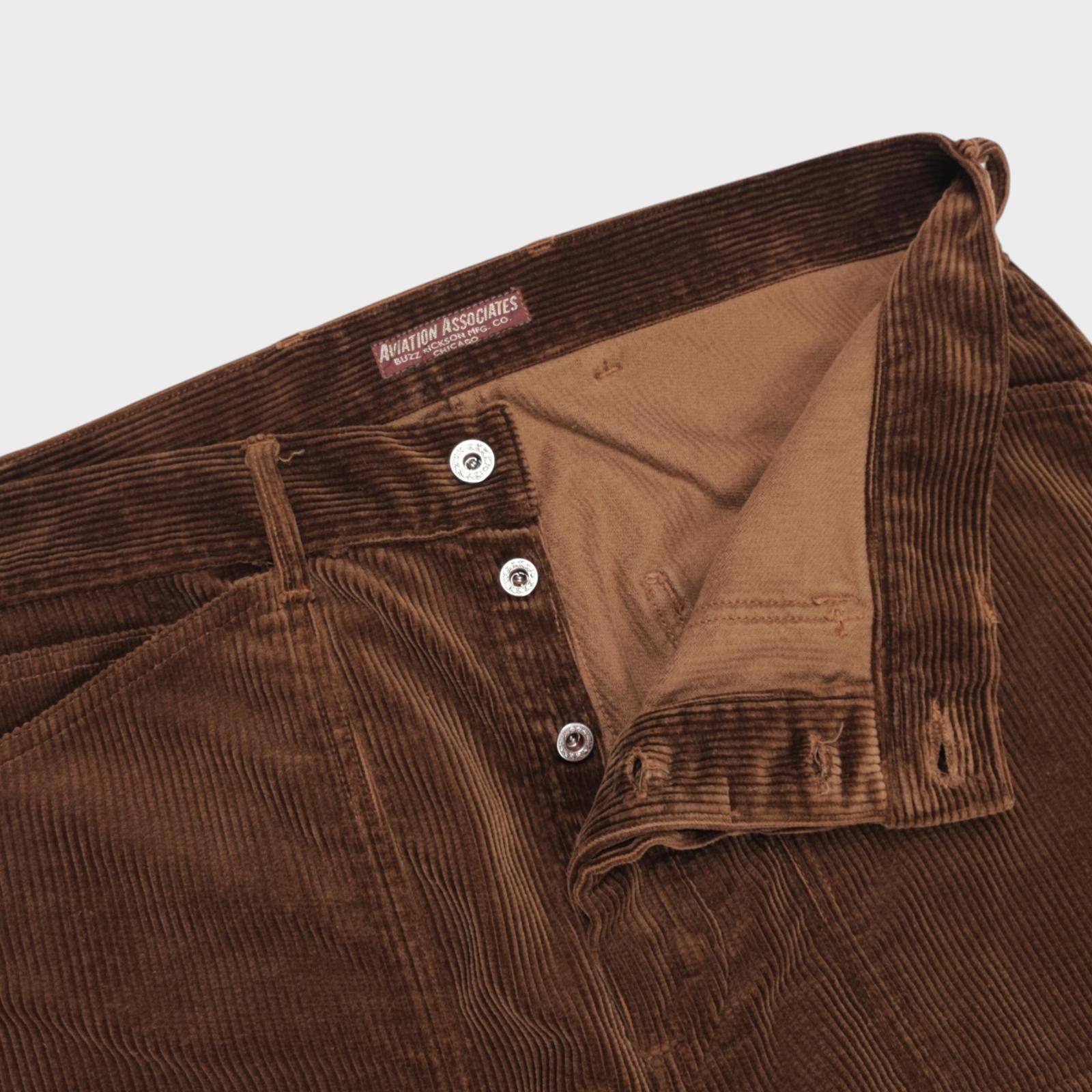 BUZZ RICKSON Men's Made in Japan Brown U.S. Army Working Corduroy Trousers