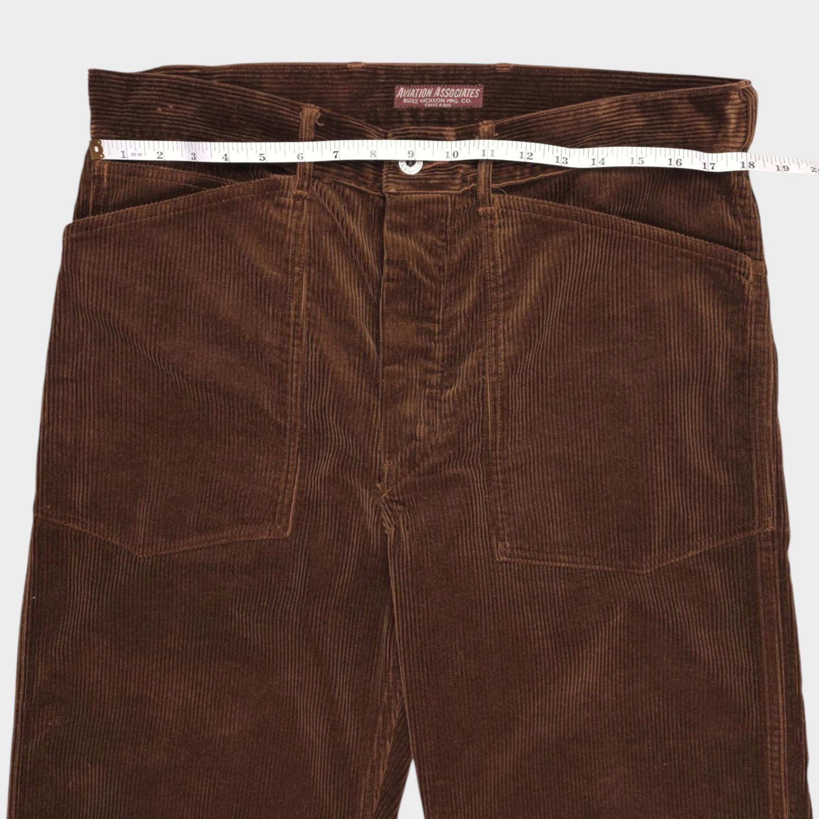 BUZZ RICKSON Men's Made in Japan Brown U.S. Army Working Corduroy Trousers