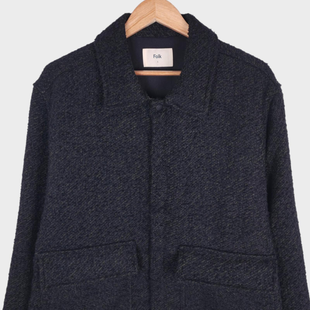 FOLK Men's Black/Green Knitted Relaxed Fit Jacket
