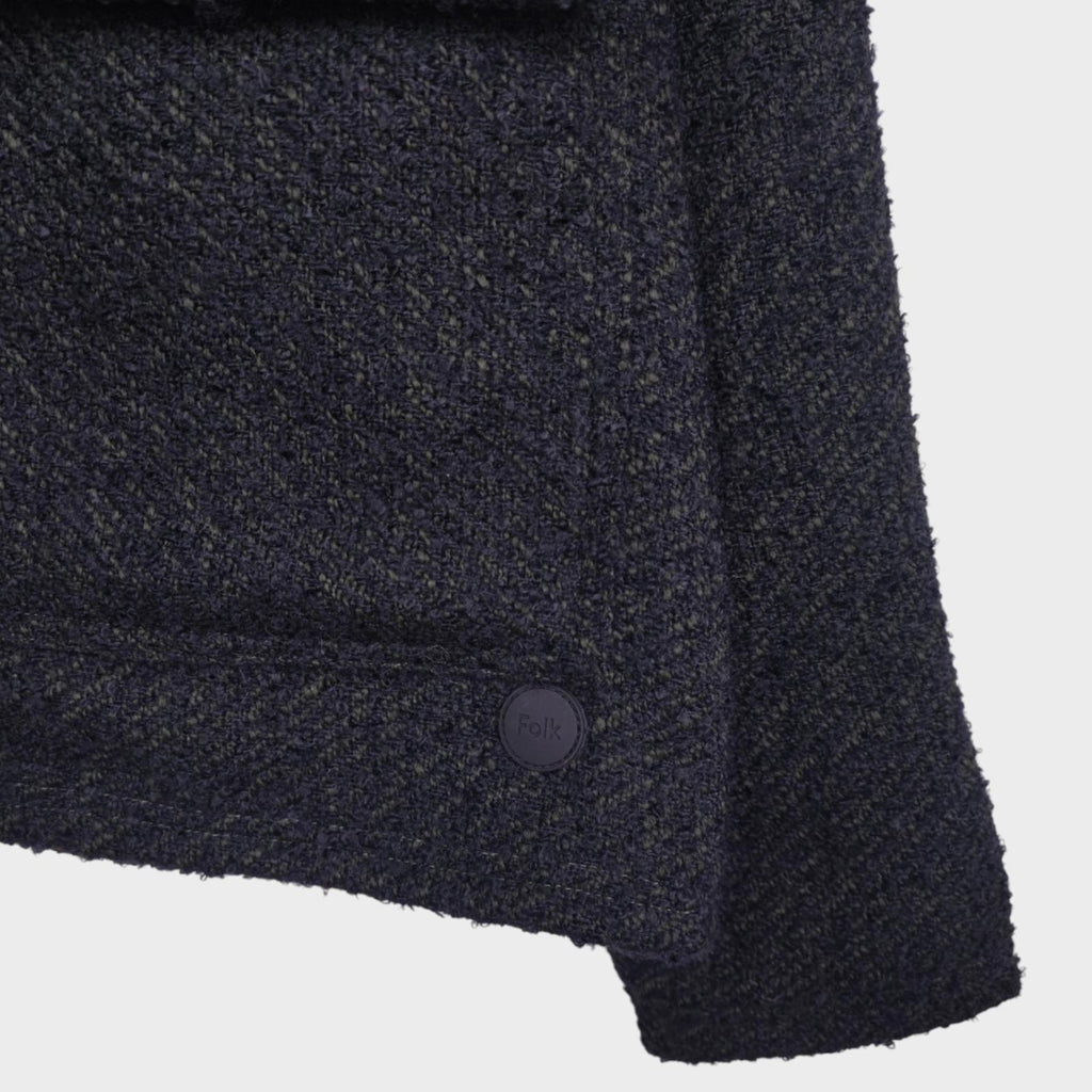 FOLK Men's Black/Green Knitted Relaxed Fit Jacket