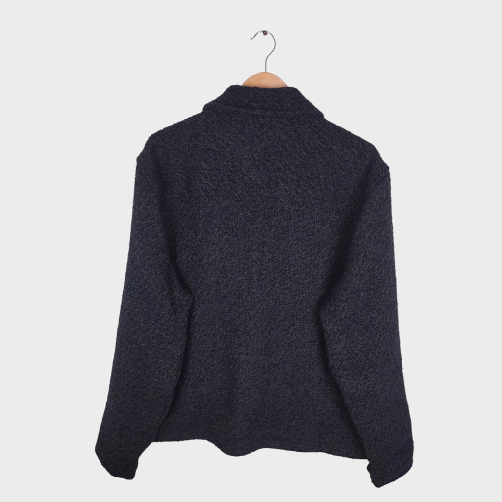 FOLK Men's Black/Green Knitted Relaxed Fit Jacket