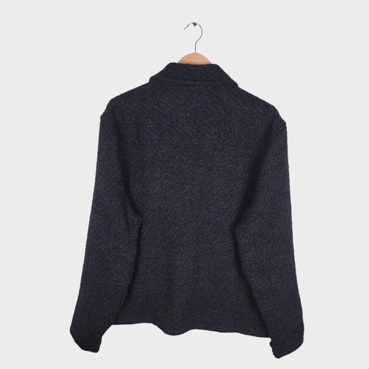 FOLK Men's Black/Green Knitted Relaxed Fit Jacket