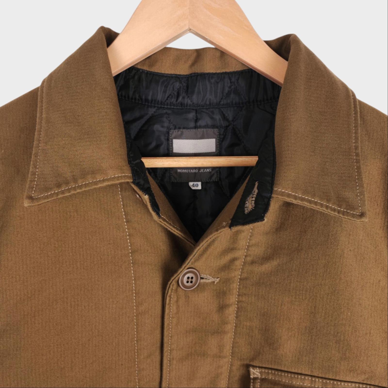 MOMOTARO Men's Olive Green Made in Japan Military Coderane Chore Jacket
