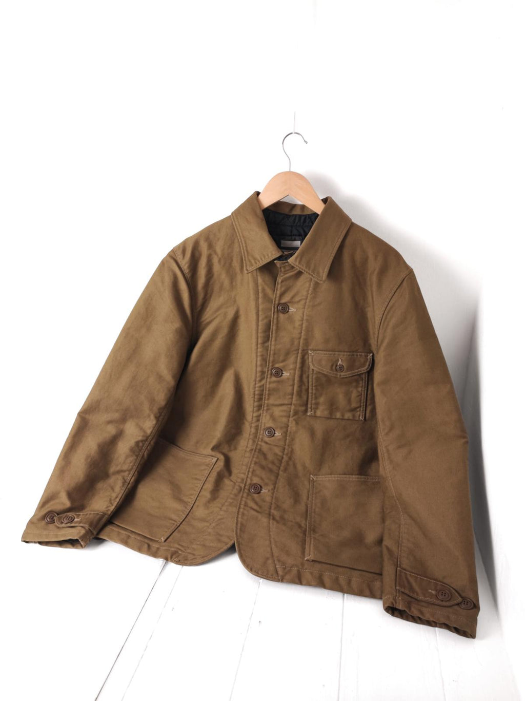 MOMOTARO Men's Olive Green Made in Japan Military Coderane Chore Jacket