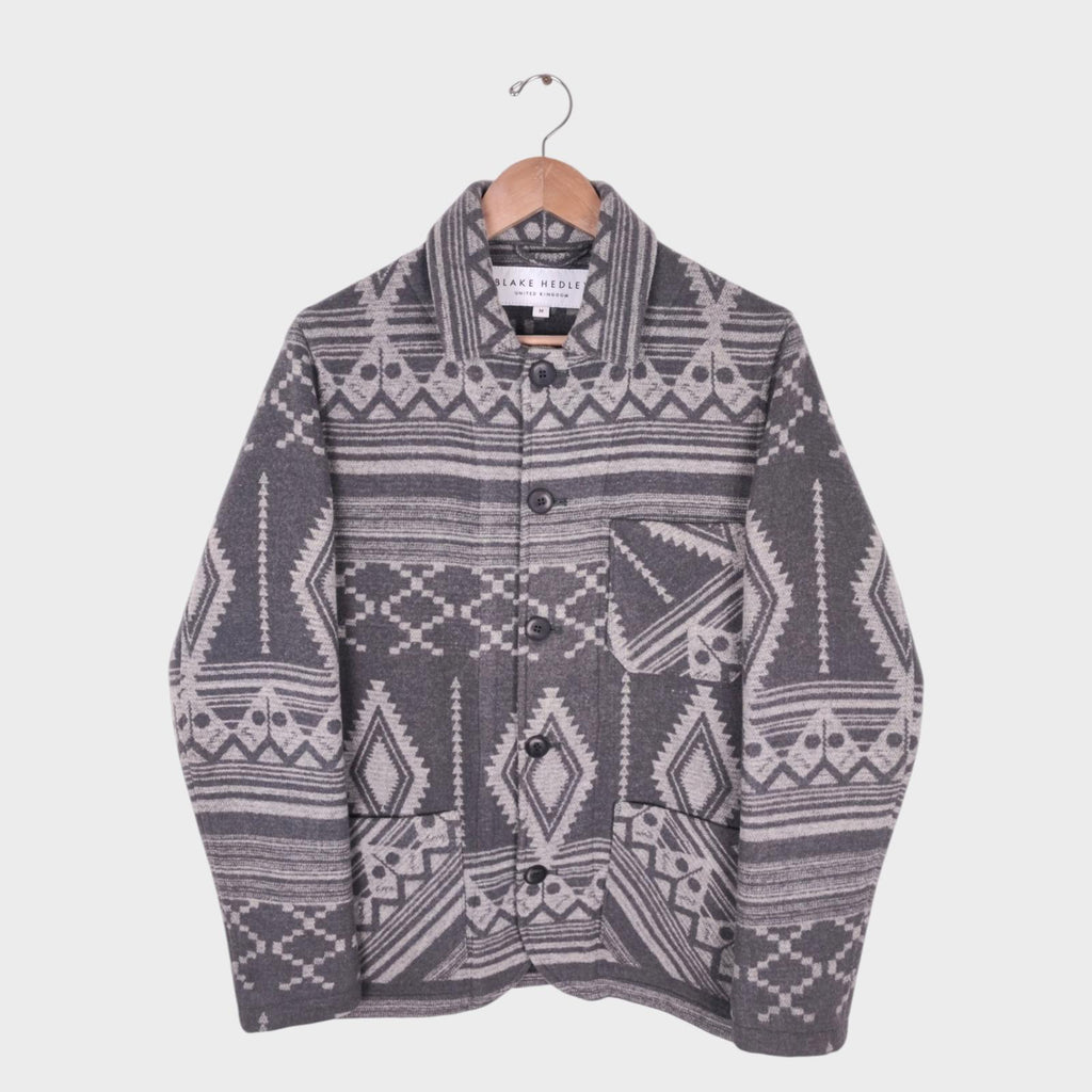 BLAKE HEDLEY Men's Men's Grey Native Navajo Print Jacket