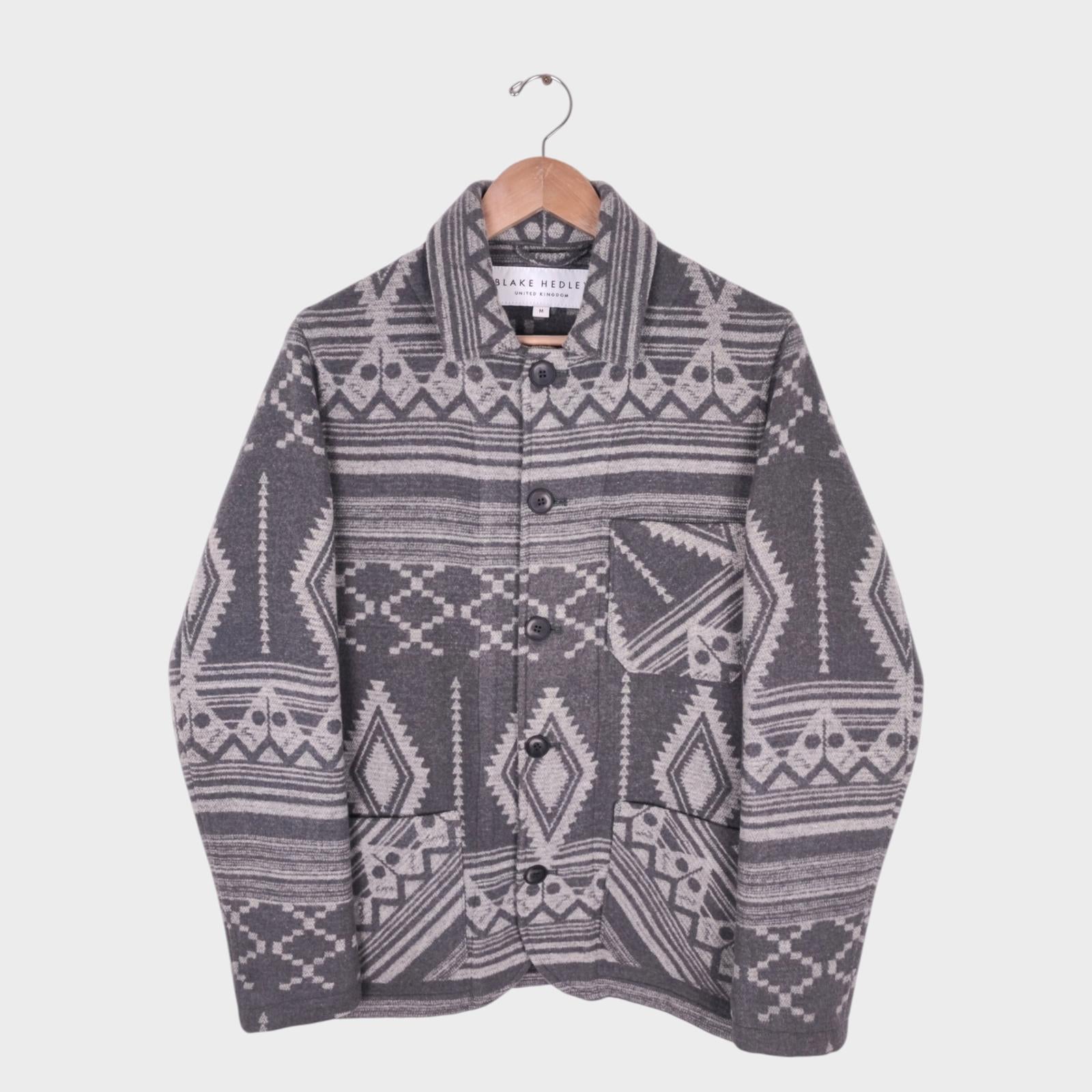 BLAKE HEDLEY Men's Men's Grey Native Navajo Print Jacket