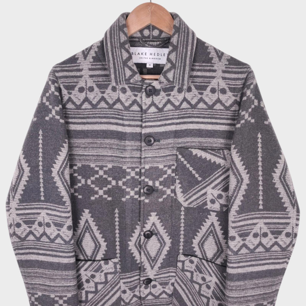 BLAKE HEDLEY Men's Men's Grey Native Navajo Print Jacket