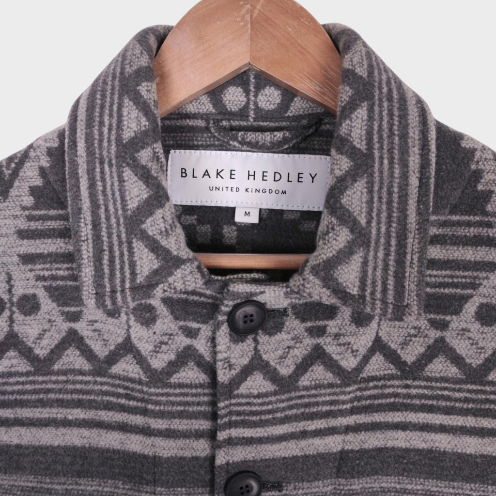 BLAKE HEDLEY Men's Men's Grey Native Navajo Print Jacket