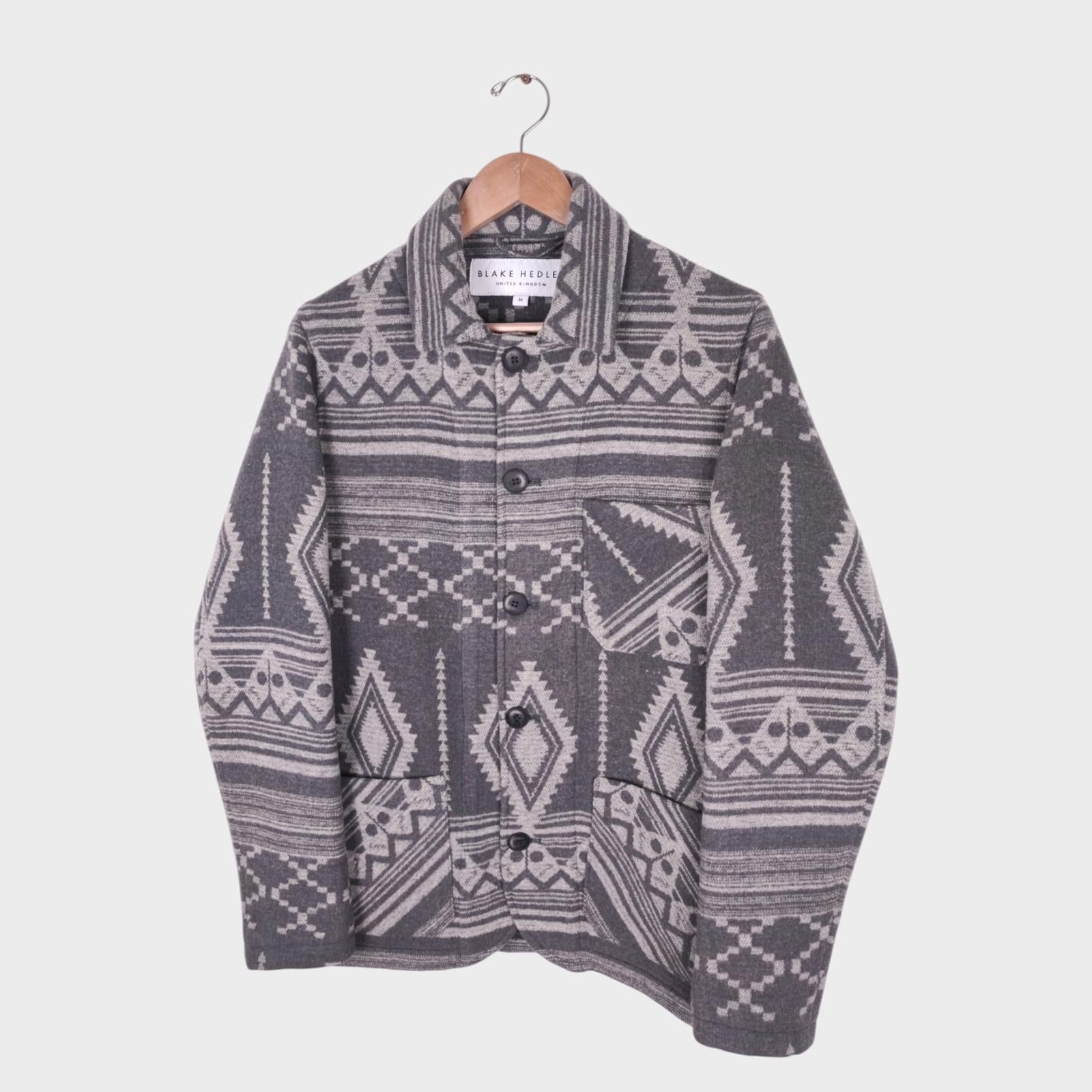BLAKE HEDLEY Men's Men's Grey Native Navajo Print Jacket