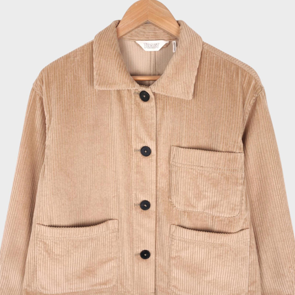 TOAST Women's Beige Cropped Corduroy Chore Jacket