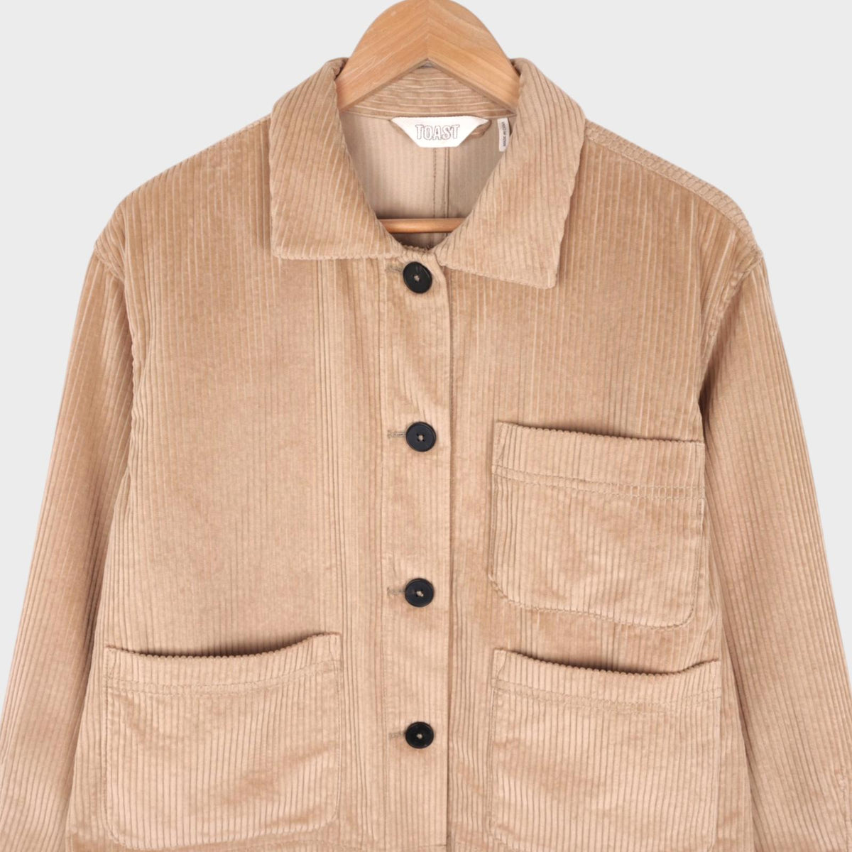 TOAST Women's Beige Cropped Corduroy Chore Jacket