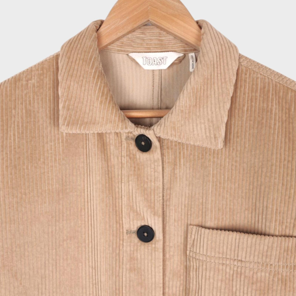 TOAST Women's Beige Cropped Corduroy Chore Jacket
