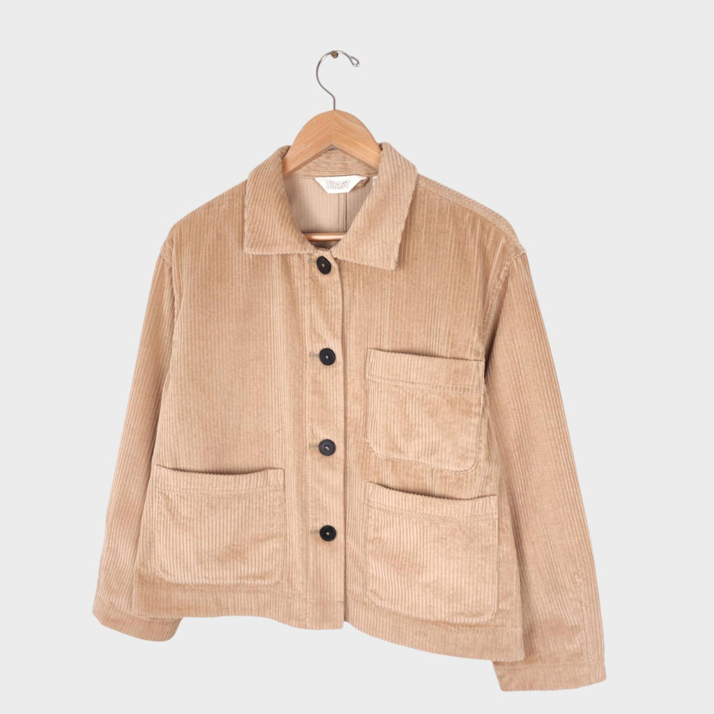 TOAST Women's Beige Cropped Corduroy Chore Jacket