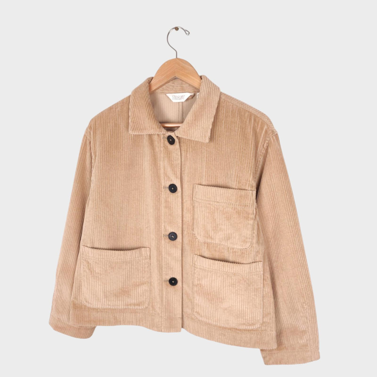TOAST Women's Beige Cropped Corduroy Chore Jacket