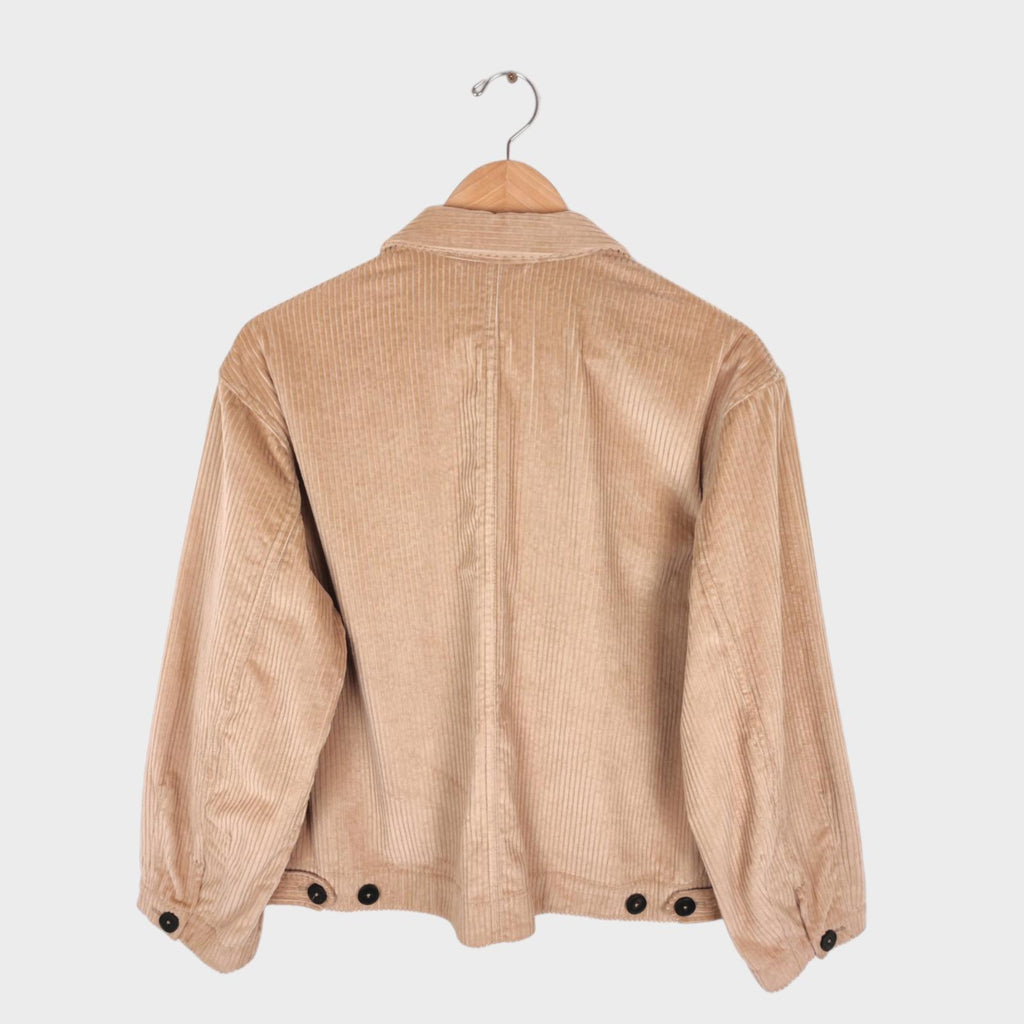 TOAST Women's Beige Cropped Corduroy Chore Jacket