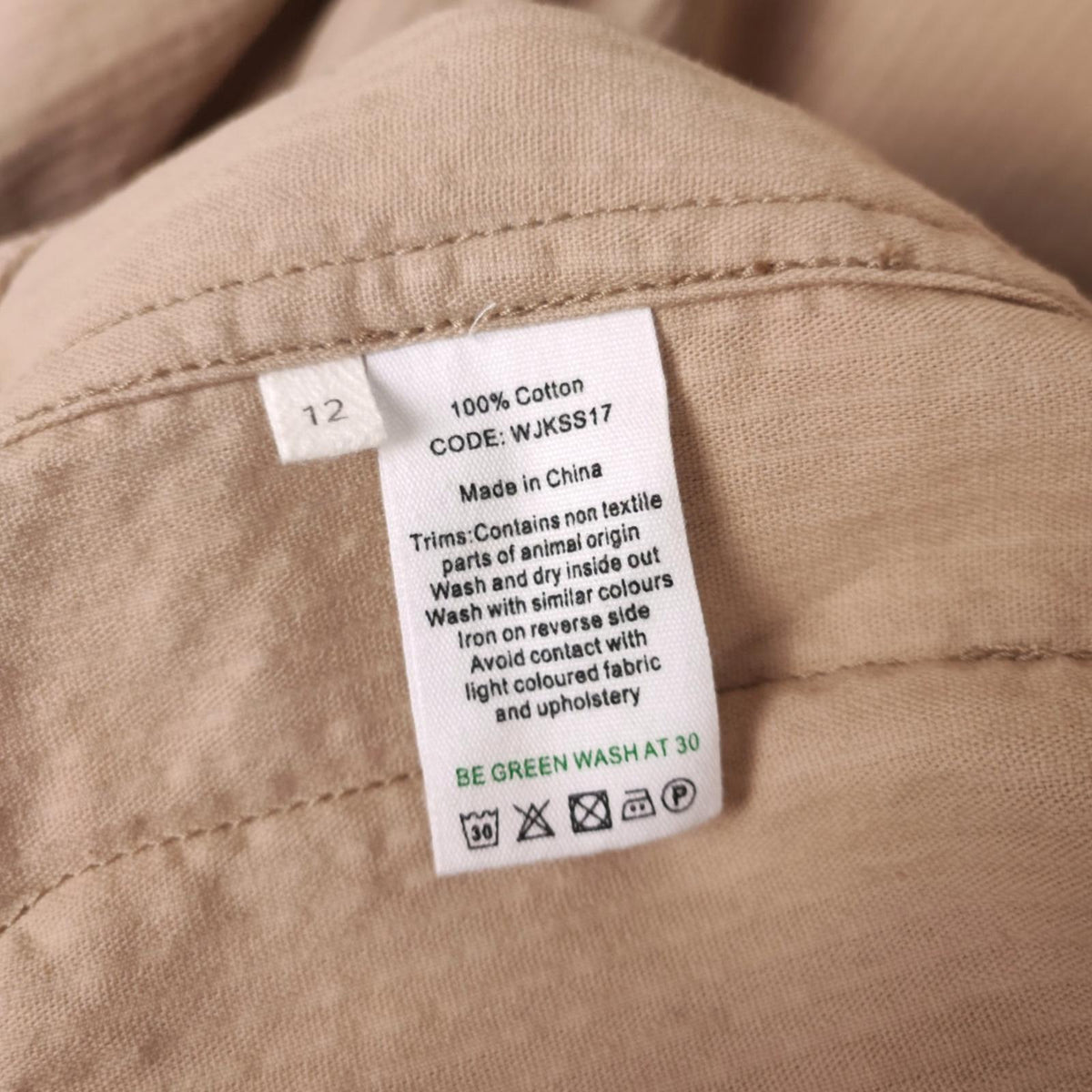TOAST Women's Beige Cropped Corduroy Chore Jacket