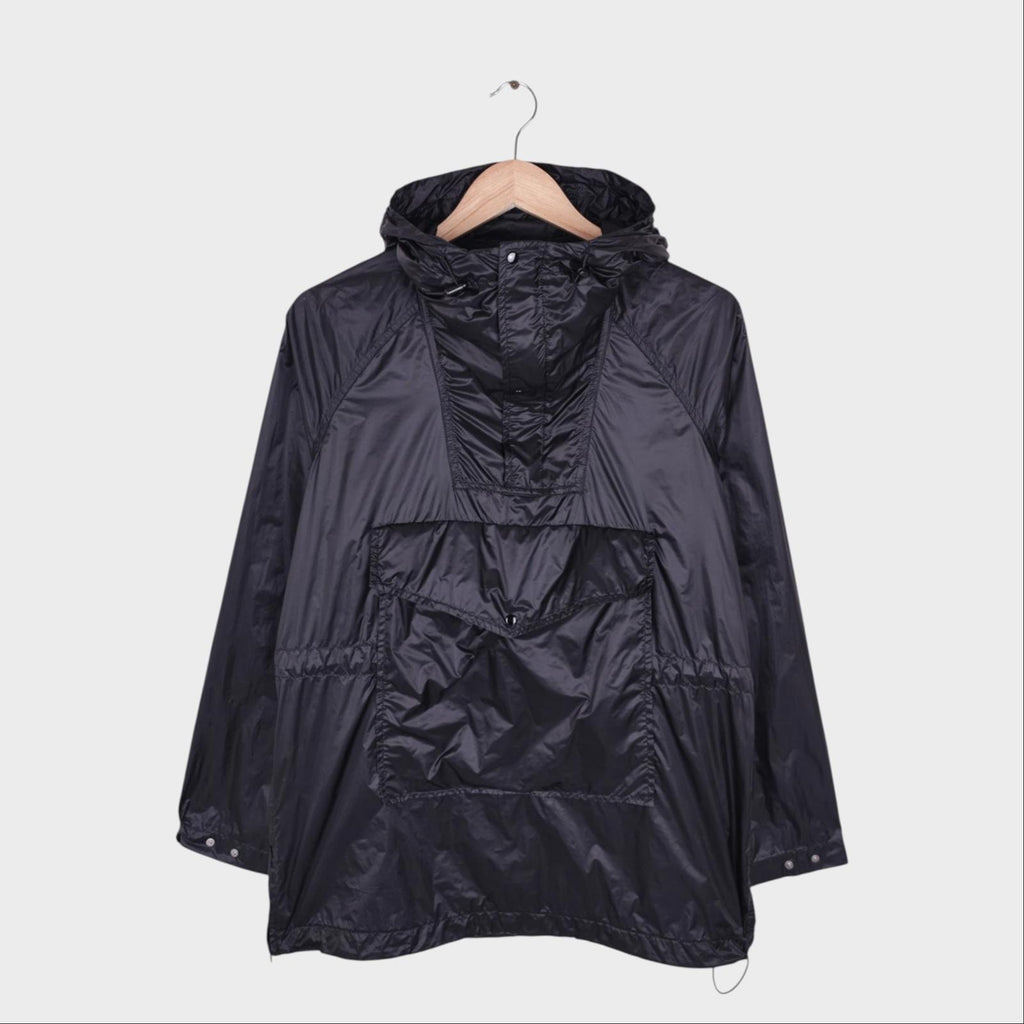 KAPTAIN SUNSHINE Men's Made in Japan Black Nylon Packable Ski Anorak Parka Jacket