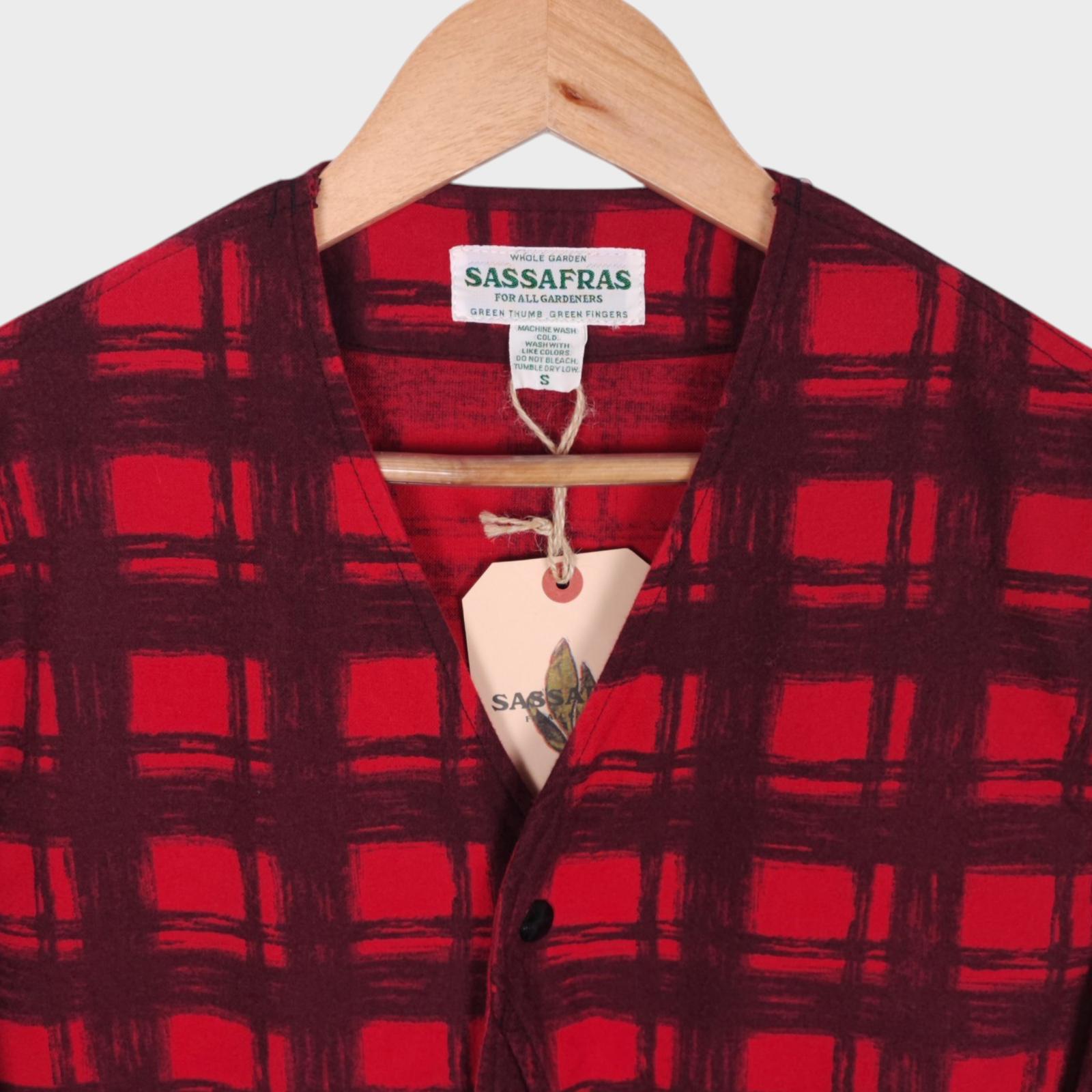 SASSAFRAS Men's Made in Japan Red Check Gardenia Hunter Flannel Jacket