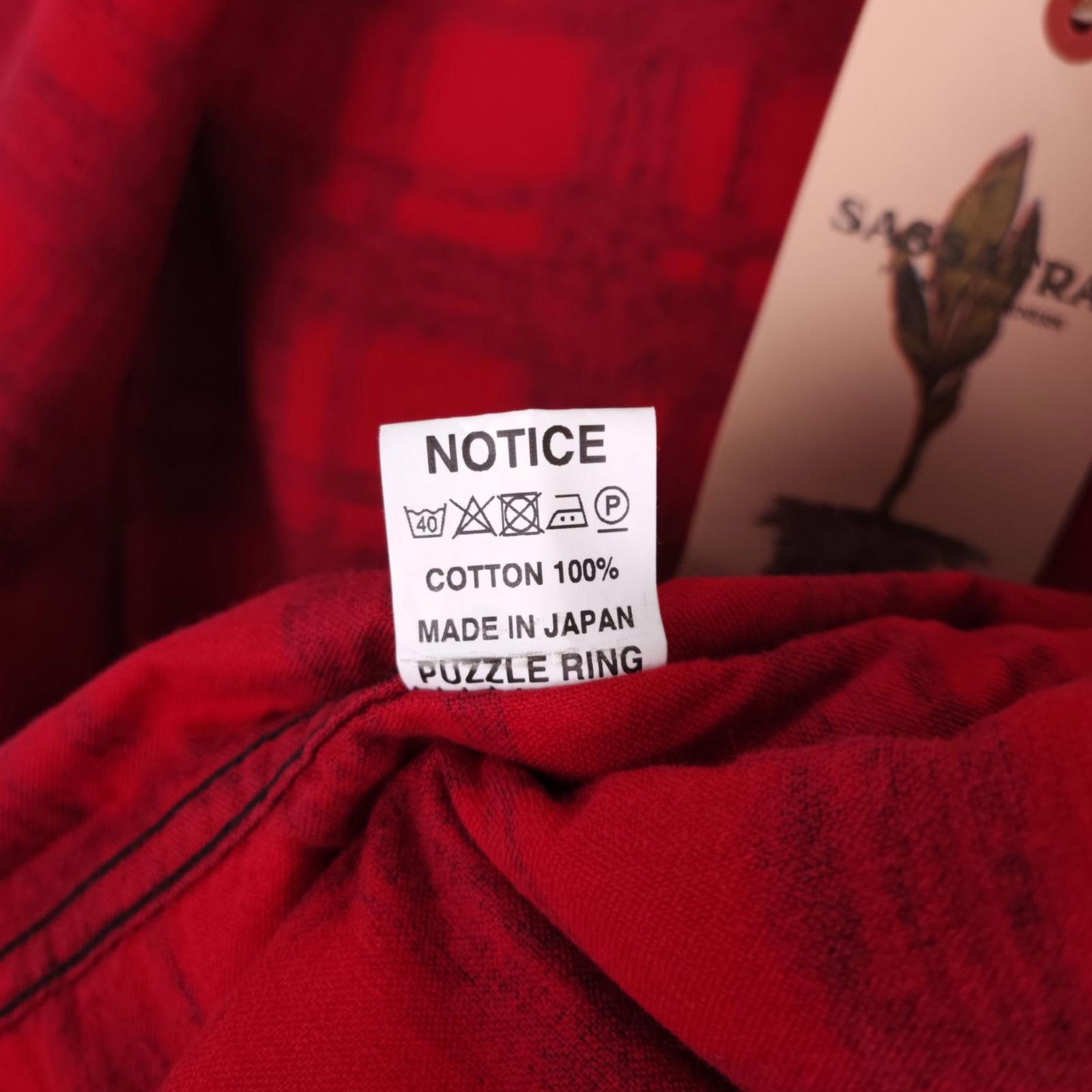 SASSAFRAS Men's Made in Japan Red Check Gardenia Hunter Flannel Jacket